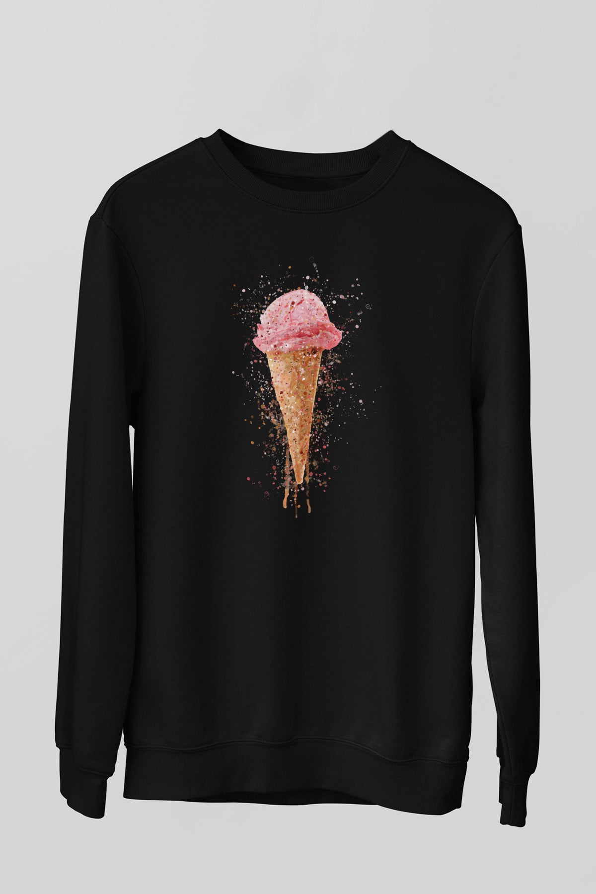 Dondurmacı Siyah Unisex Sweatshirt