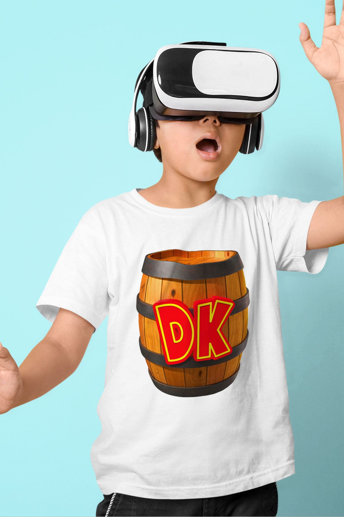 Donkey Kong Baskılı Beyaz Unisex Çocuk Tişört