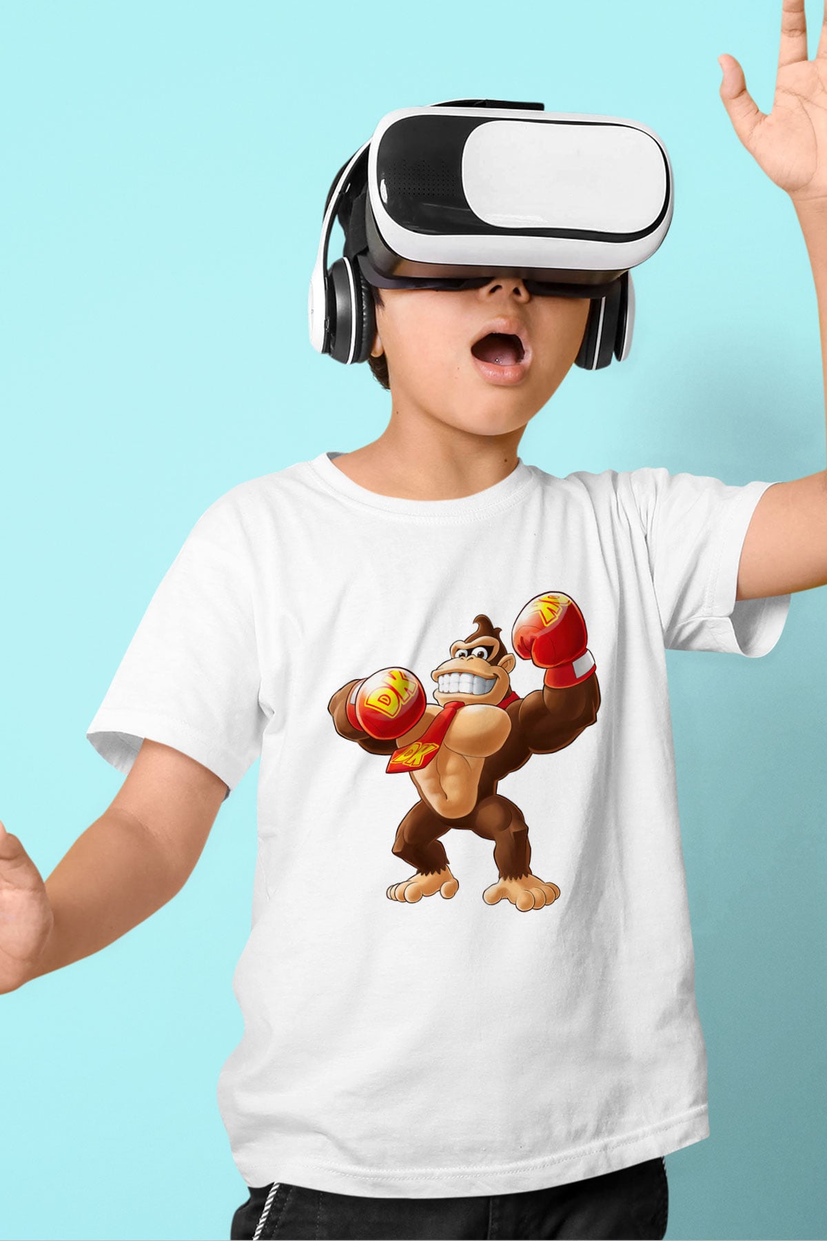 Donkey Kong Beyaz Unisex Çocuk Tişört