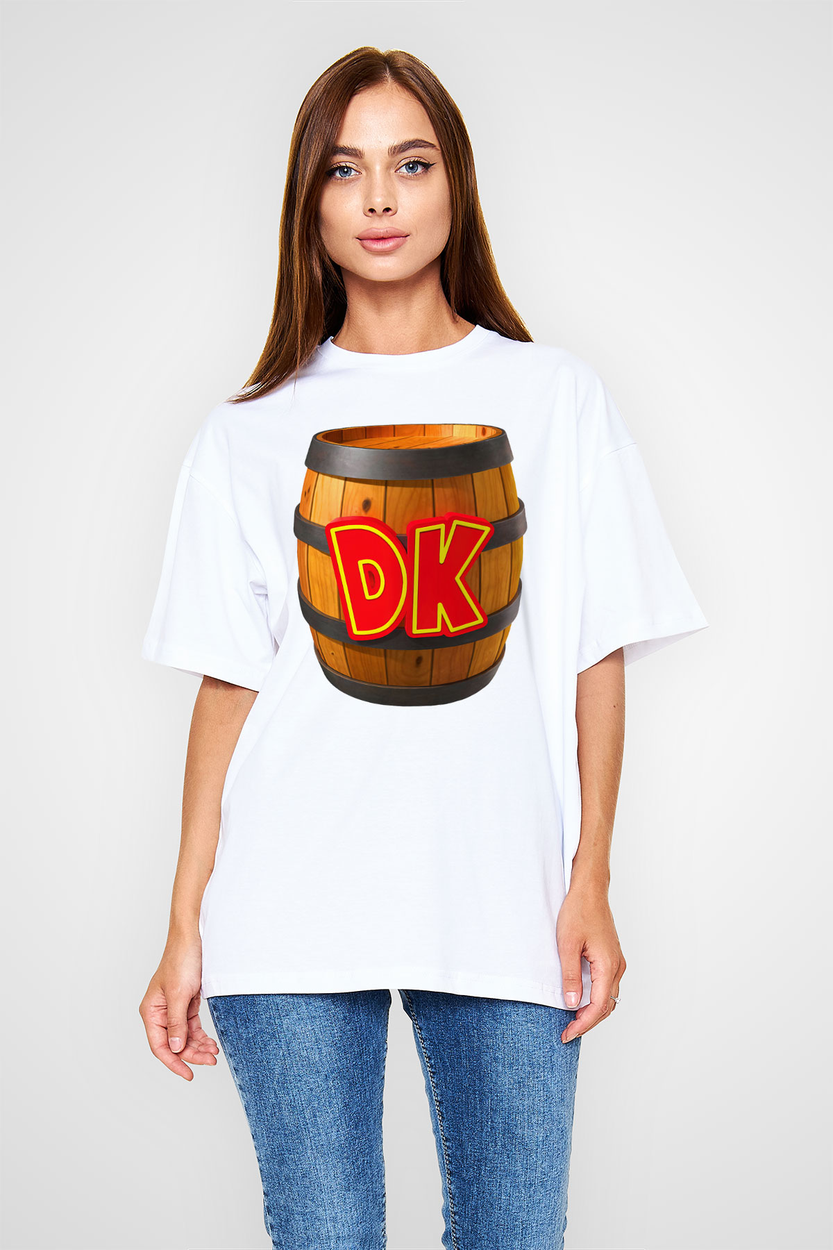 Donkey Kong Beyaz Unisex Oversize Tişört T-Shirt