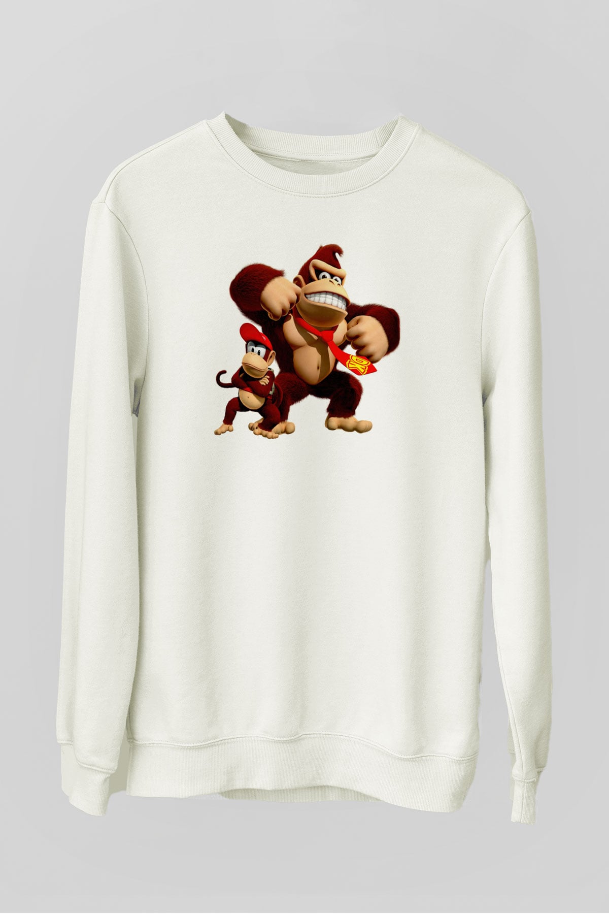 Donkey Kong Beyaz Unisex Sweatshirt