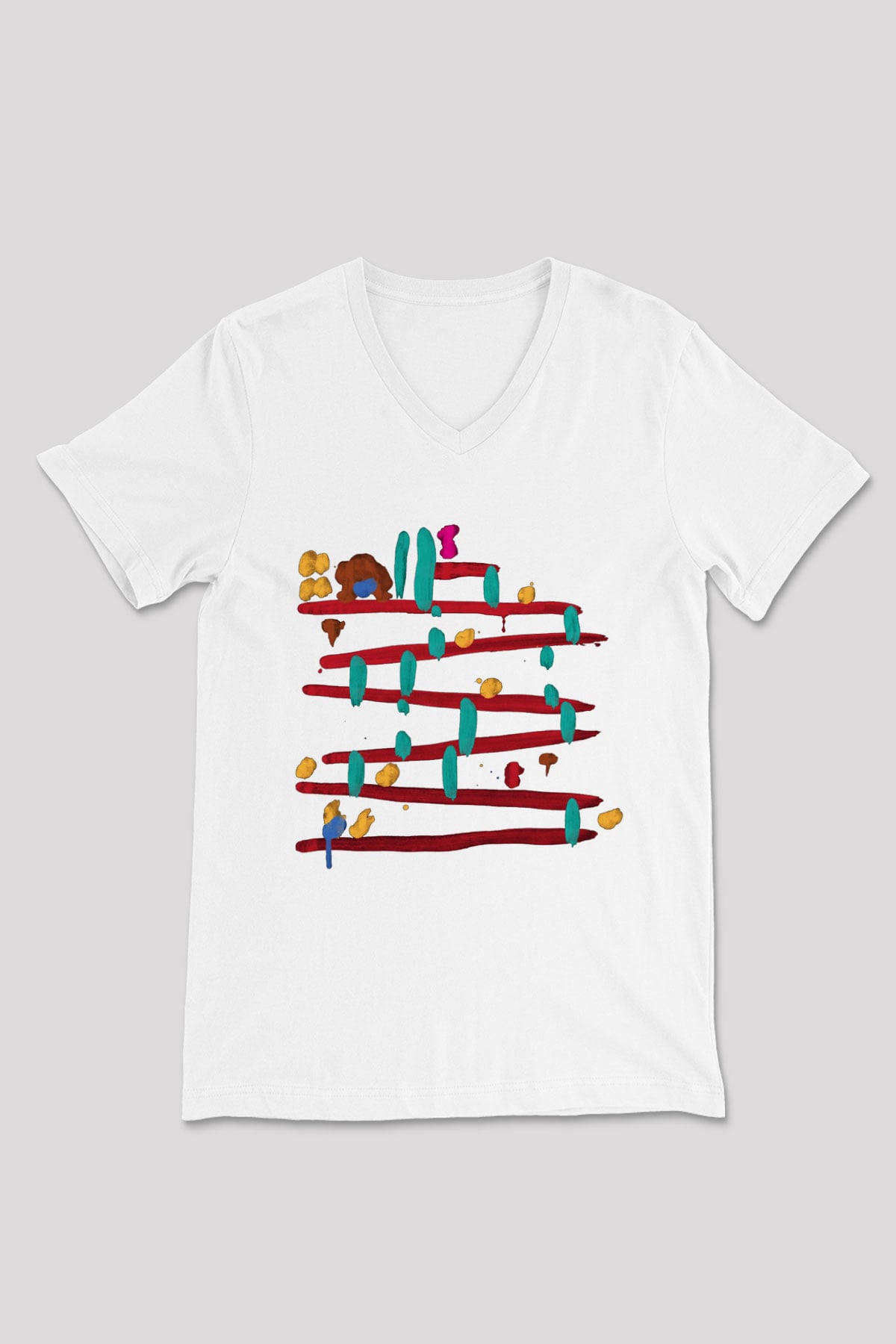 Donkey Kong Beyaz Unisex V Yaka Tişört T-Shirt