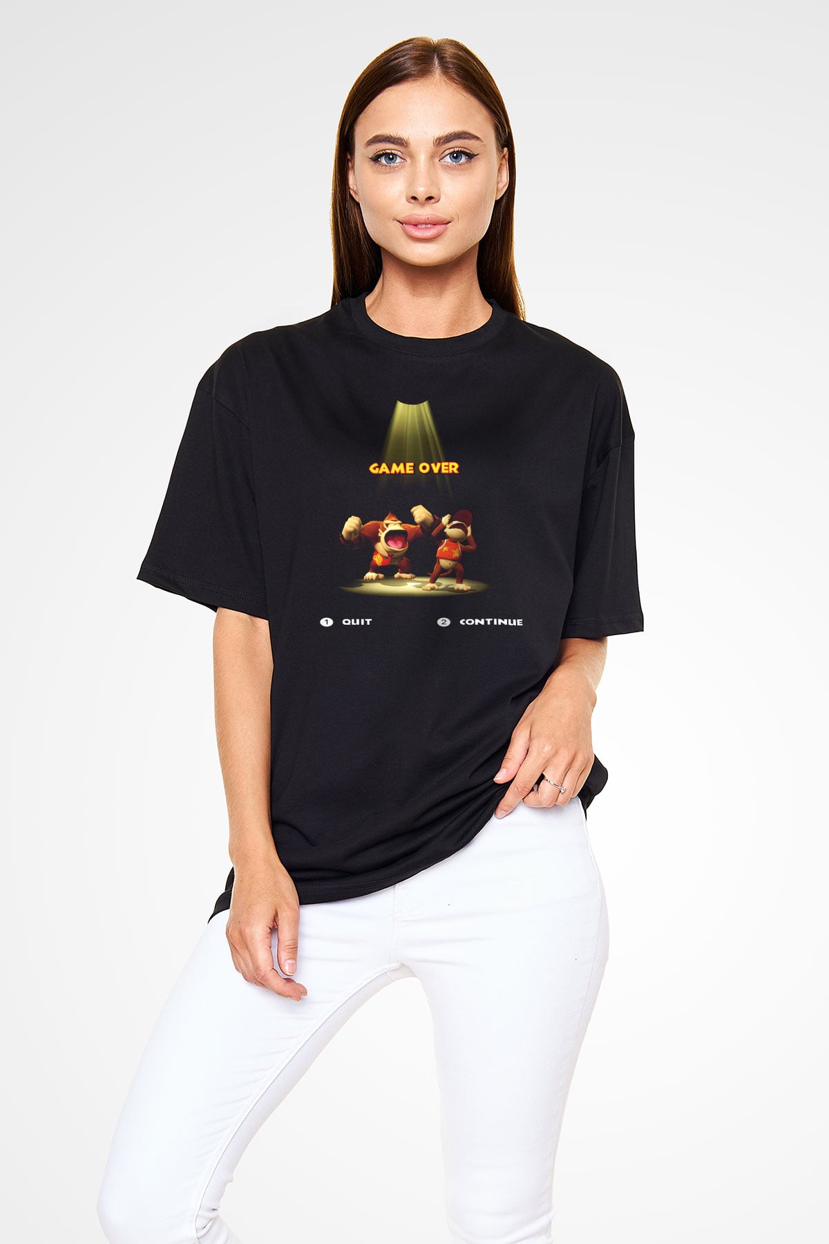 Donkey Kong Siyah Unisex Oversize Tişört
