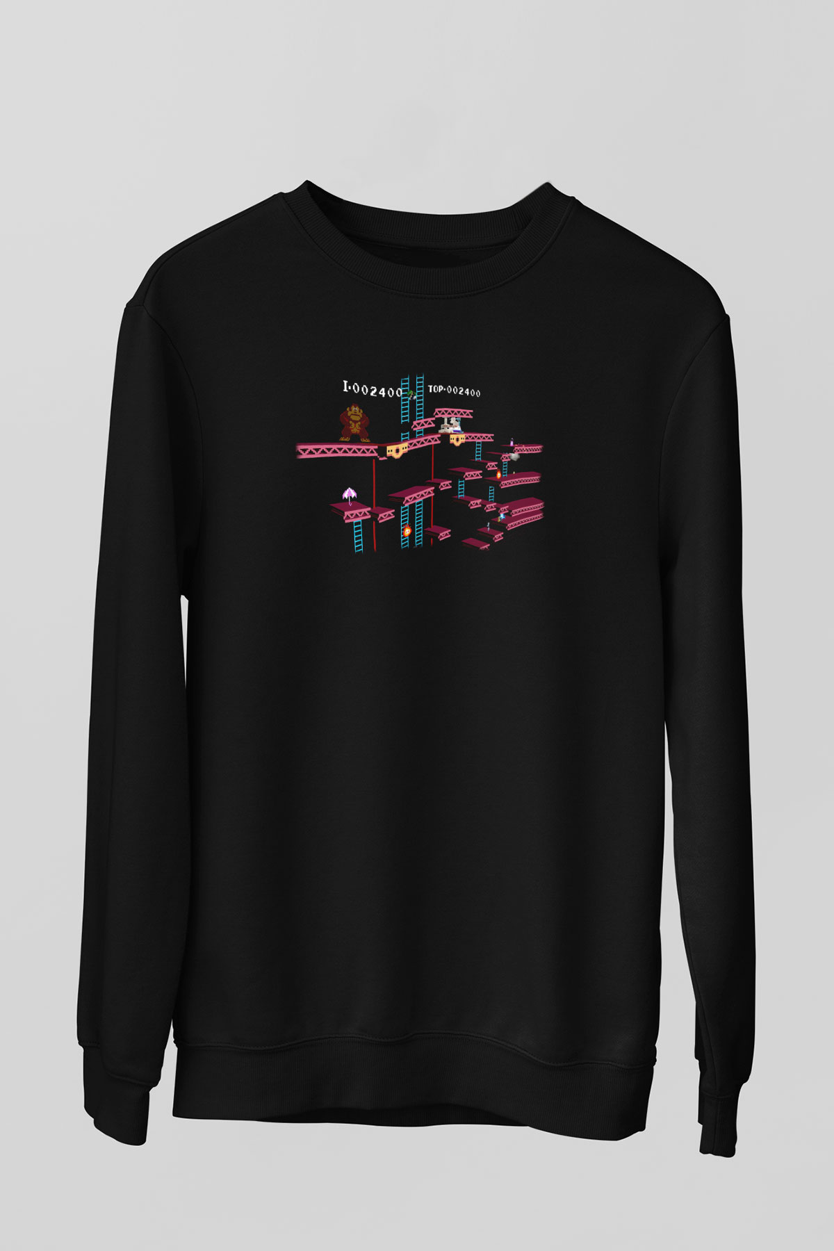 Donkey Kong Siyah Unisex  Sweatshirt