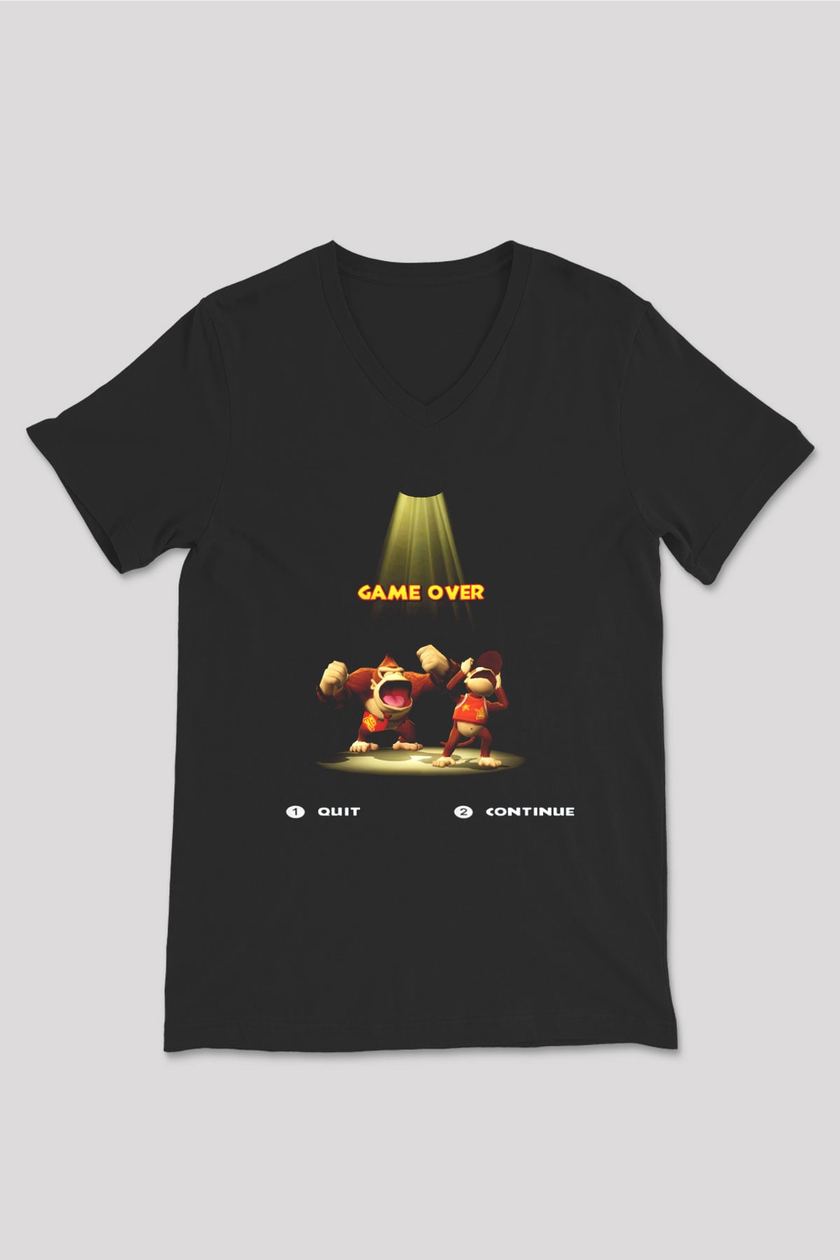 Donkey Kong Siyah Unisex V Yaka Tişört