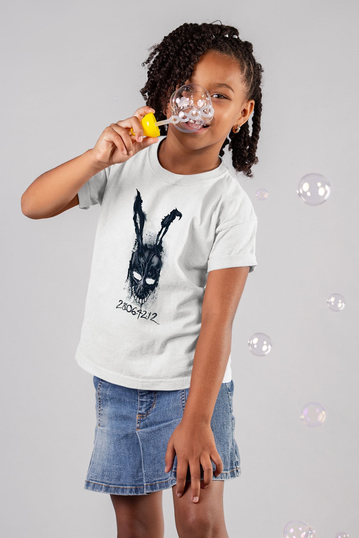 Donnie Darko Baskılı Beyaz Unisex Beyaz Çocuk Tişört - Tshirt
