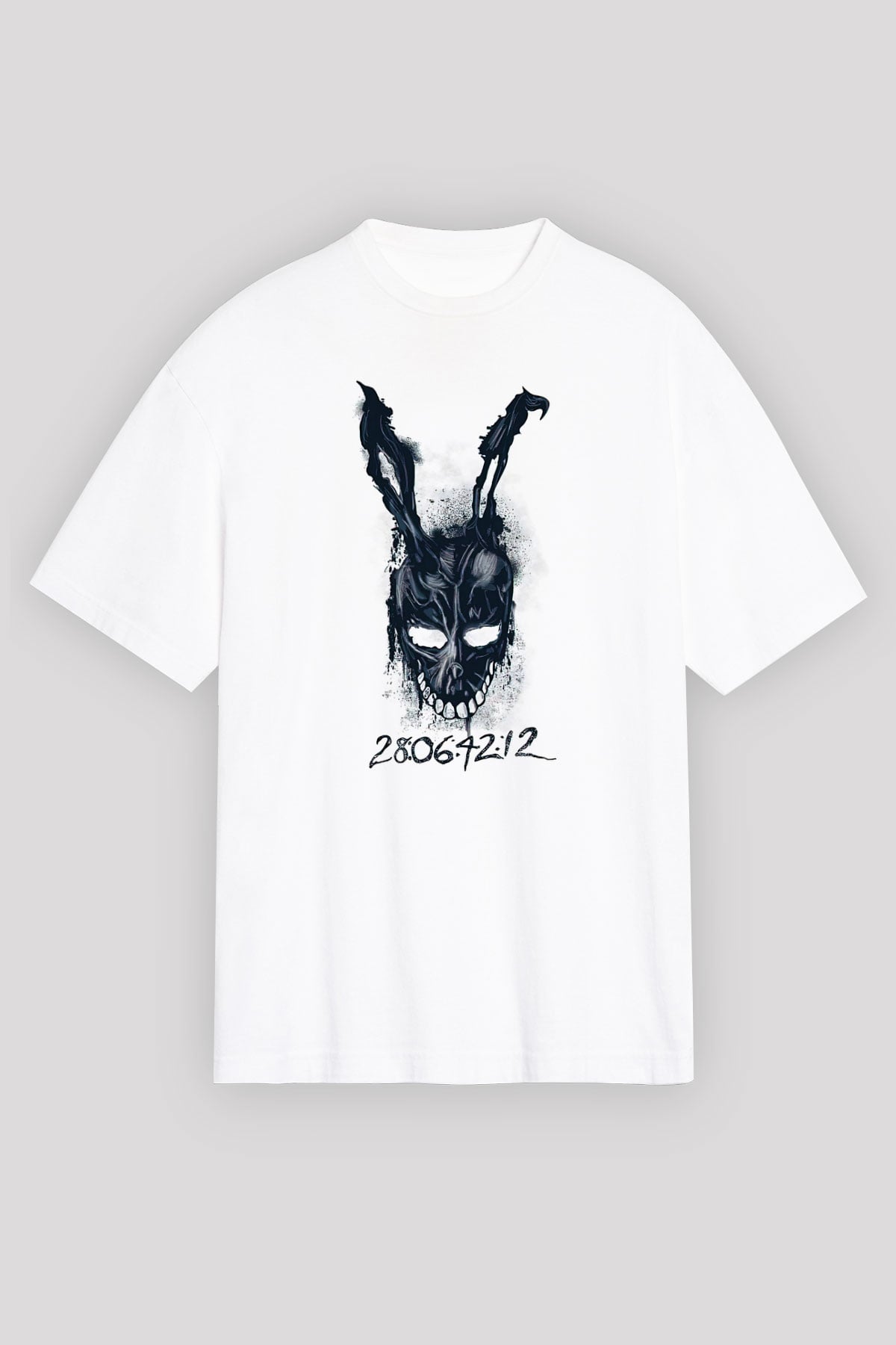 Donnie Darko Baskılı Beyaz Unisex Oversize Tişört - Tshirt
