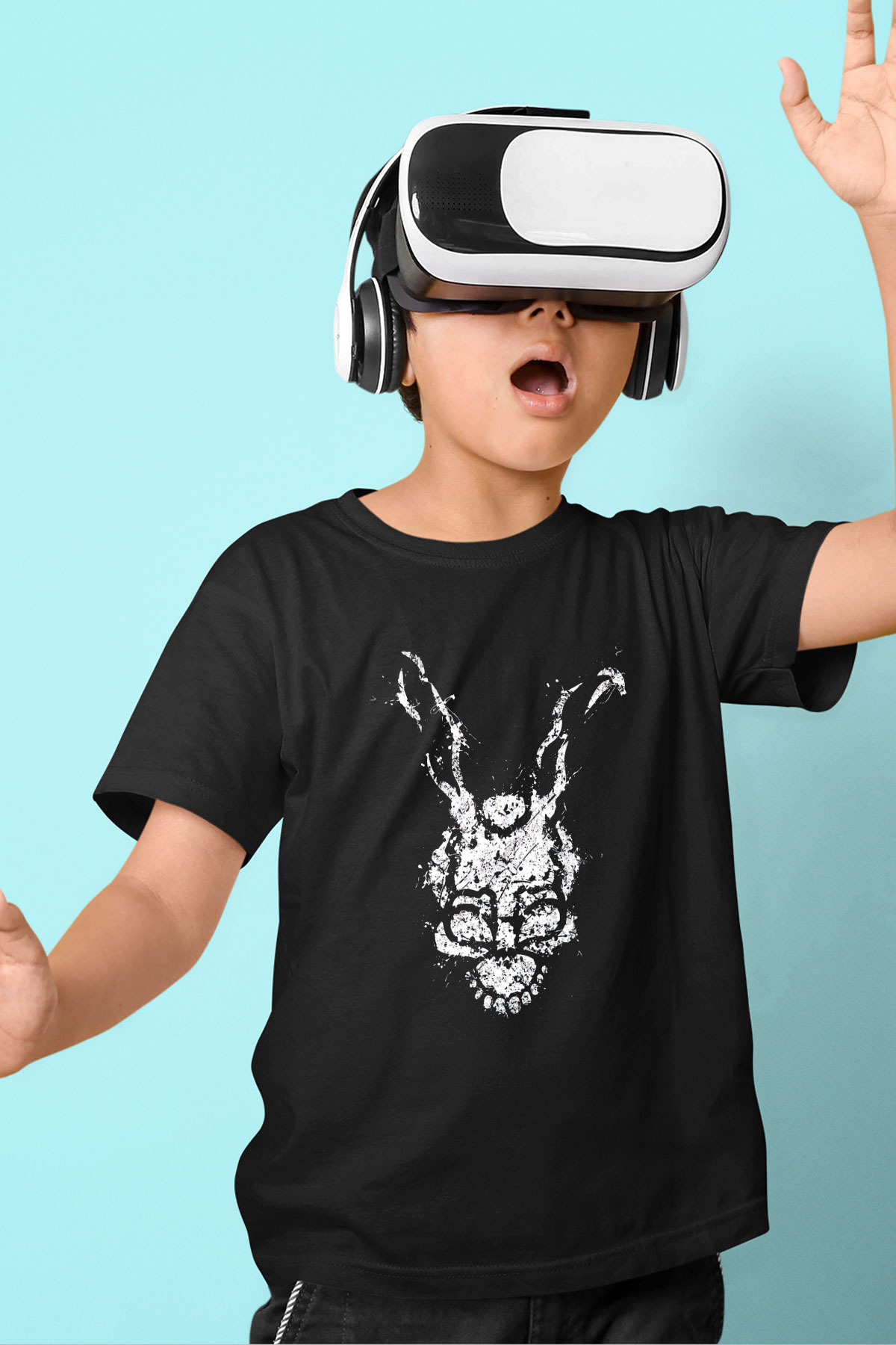 Donnie Darko Baskılı Unisex Siyah Çocuk Tişört - Tshirt