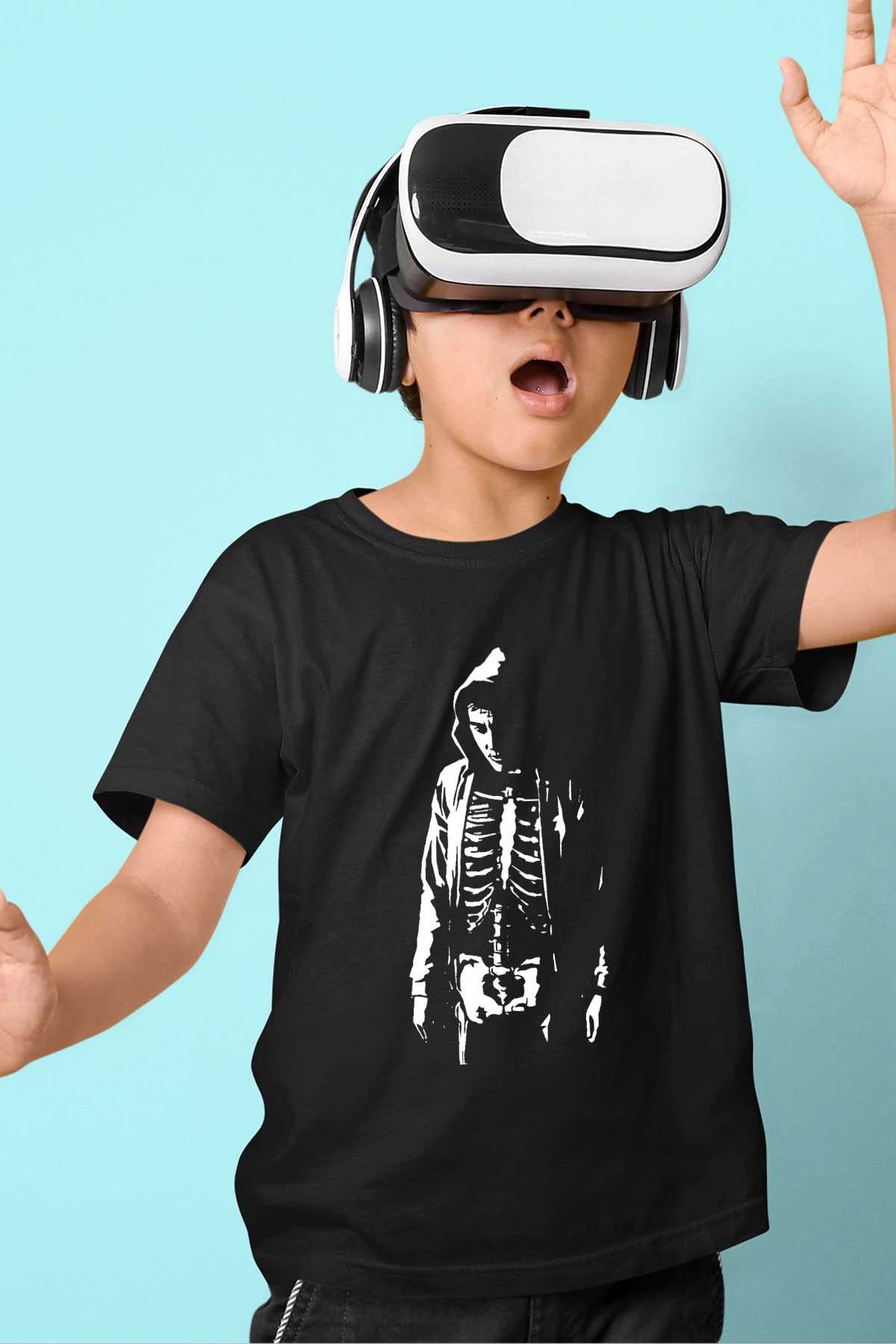 Donnie Darko Baskılı Unisex Siyah Çocuk Tişört - Tshirt
