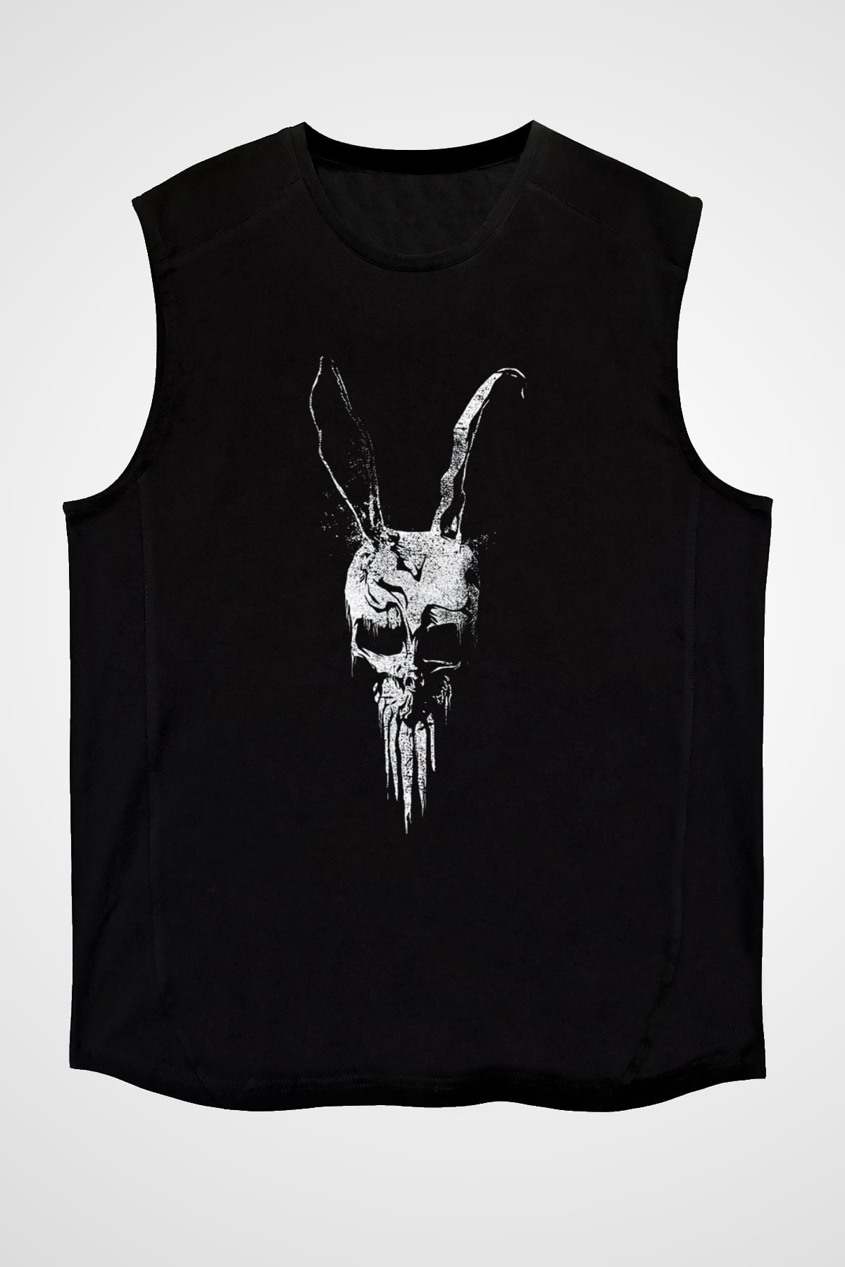 Donnie Darko Baskılı Unisex Siyah Kolsuz Tişört - Tshirt