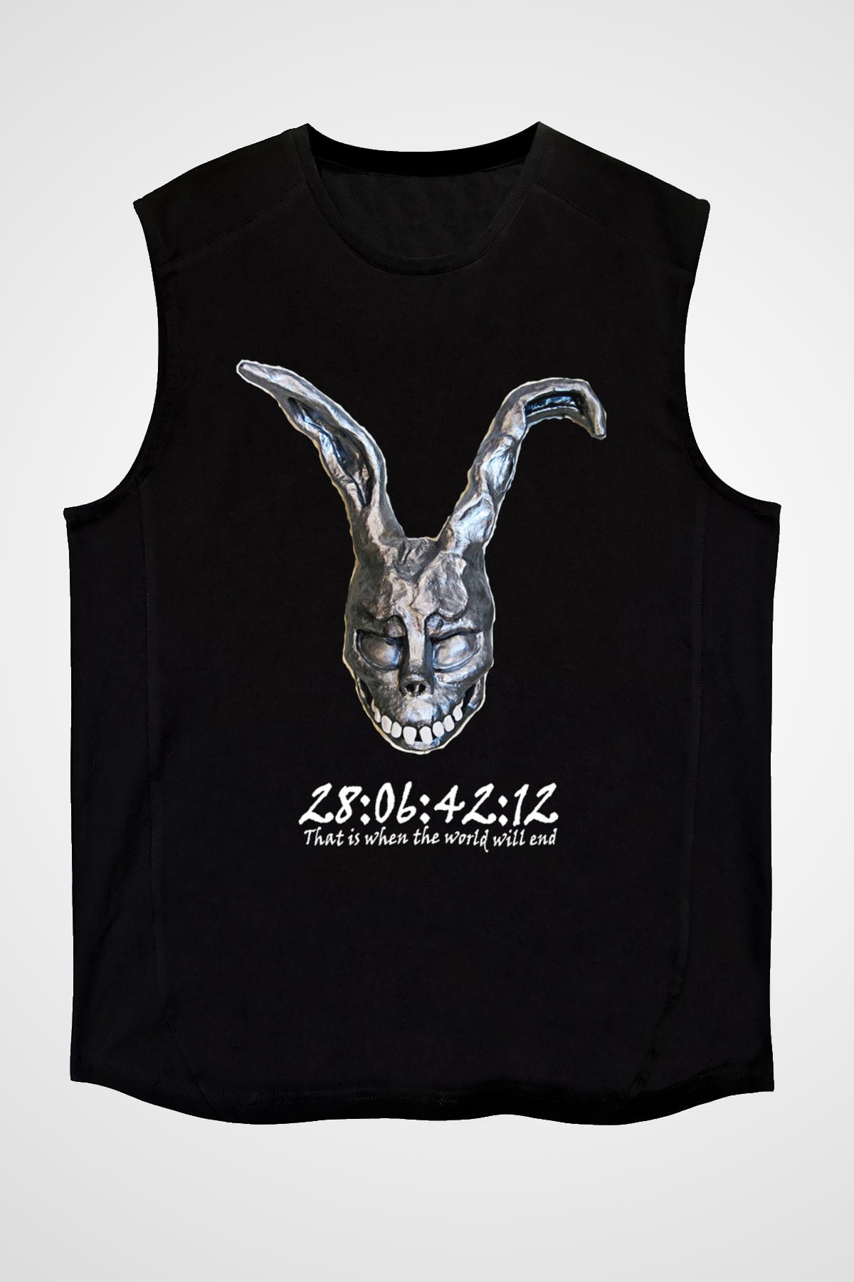 Donnie Darko Baskılı Unisex Siyah Kolsuz Tişört - Tshirt