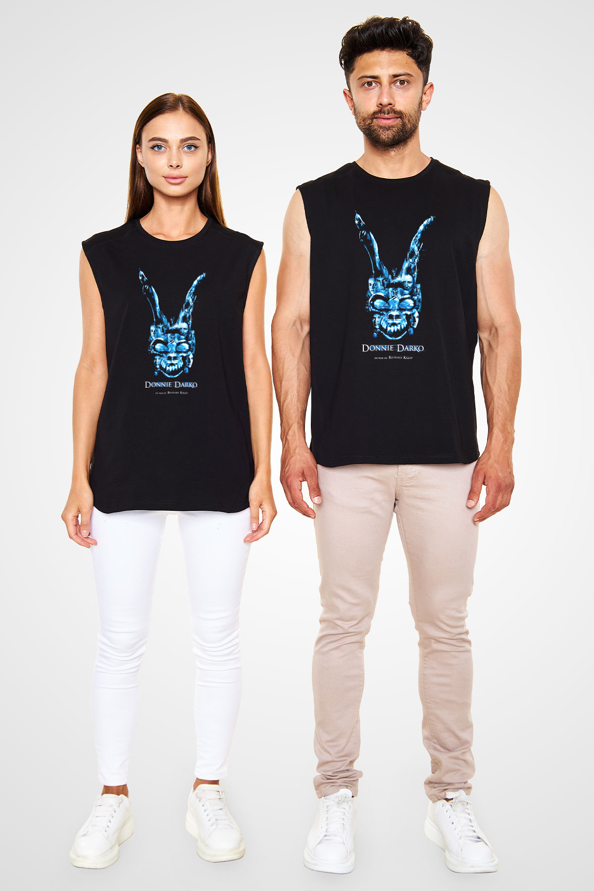 Donnie Darko Baskılı Unisex Siyah Kolsuz Tişört - Tshirt