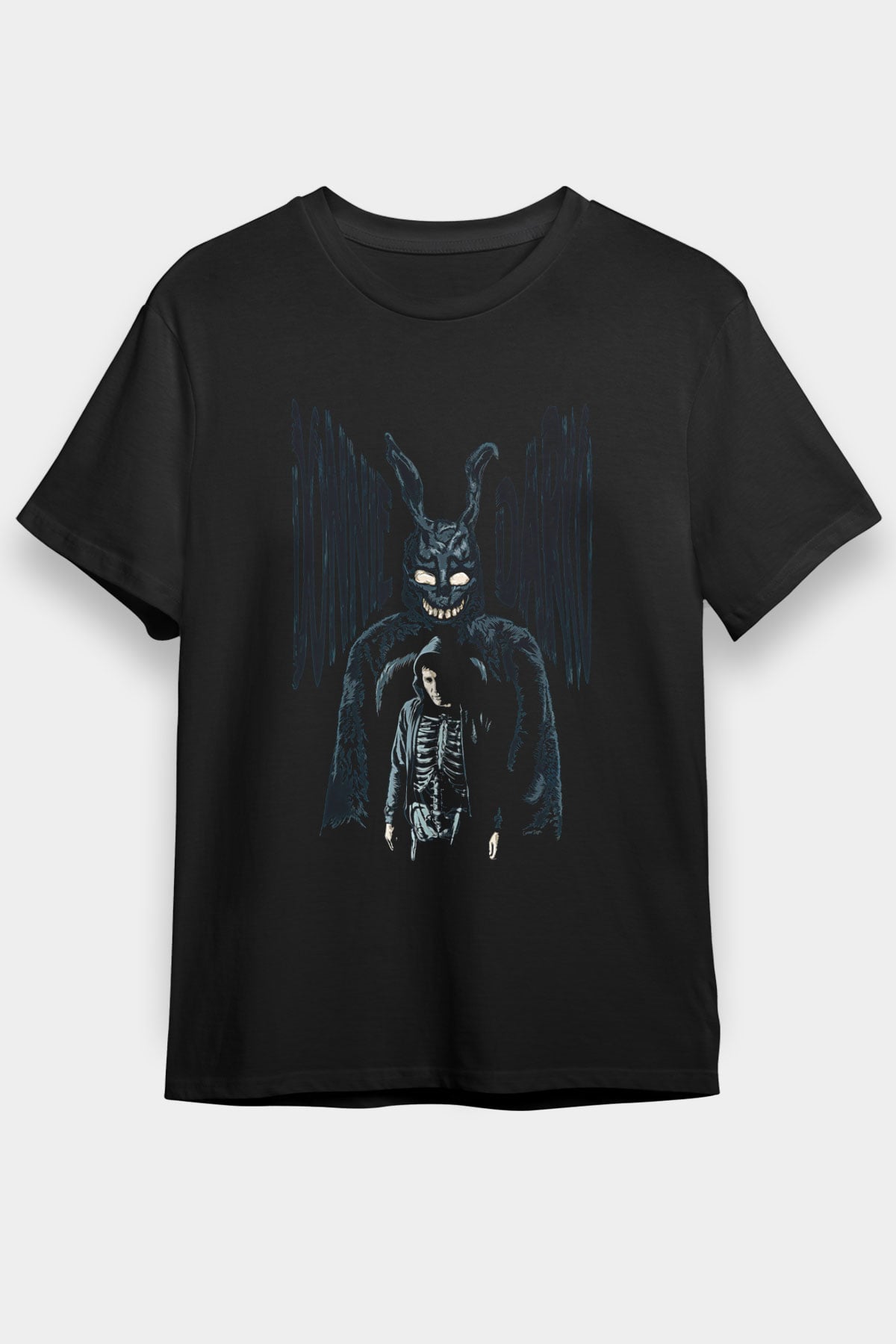 Donnie Darko Baskılı Unisex Siyah Tişört - Tshirt
