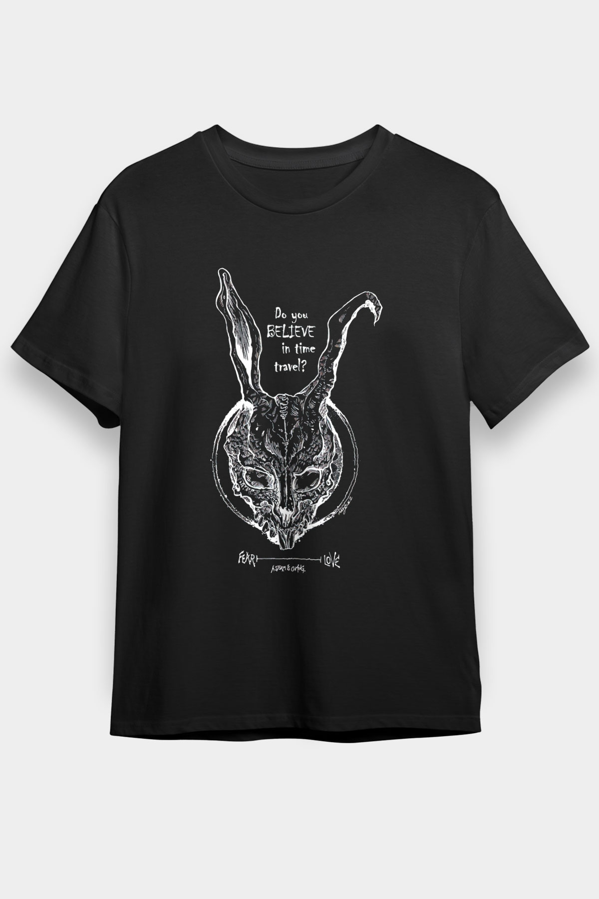 Donnie Darko Baskılı Unisex Siyah Tişört - Tshirt