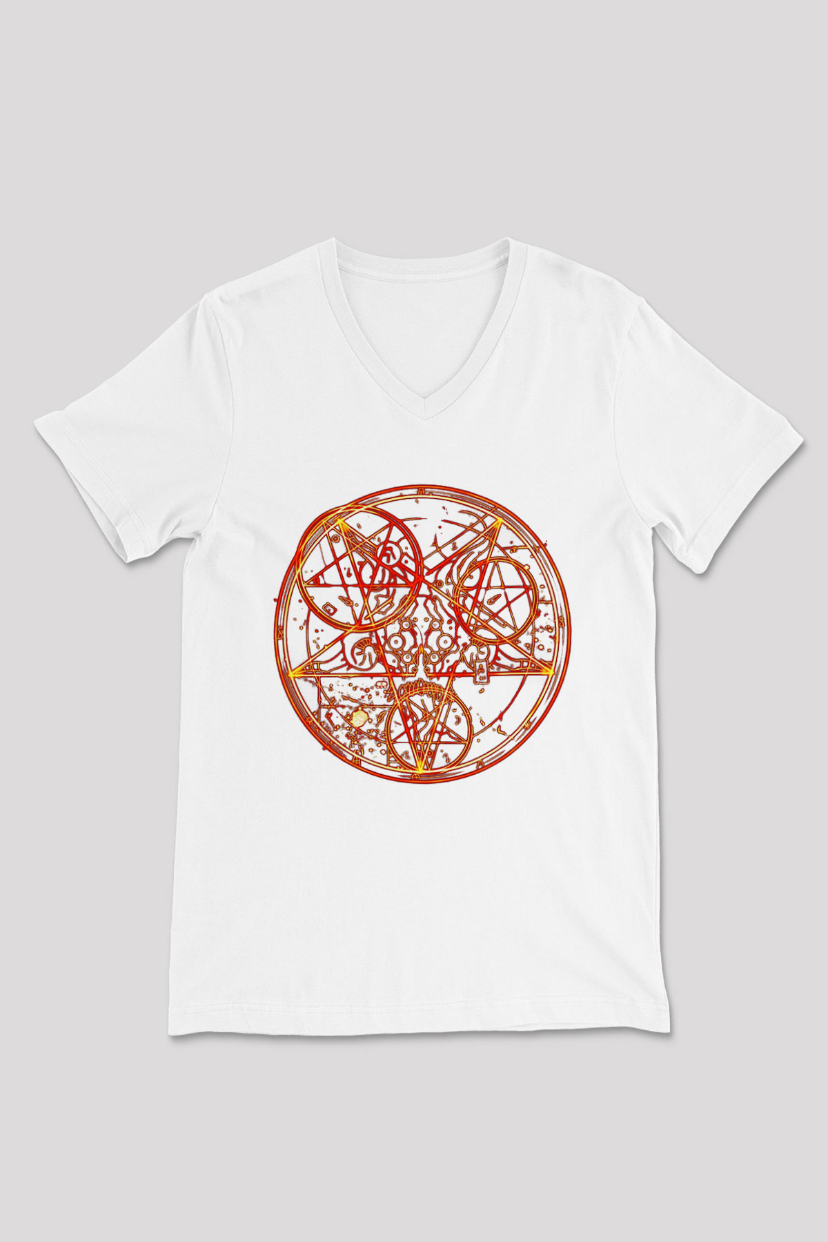 Doom Beyaz Unisex V Yaka Tişört T-Shirt
