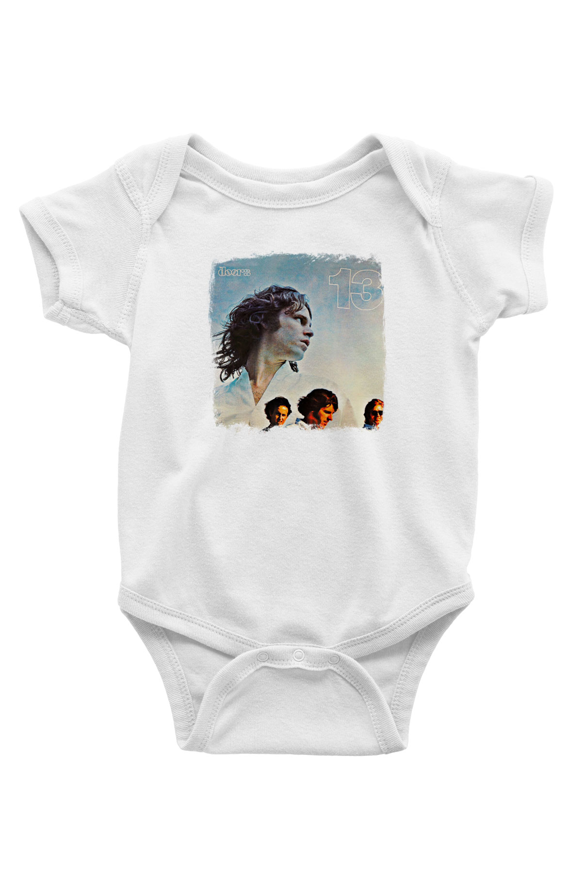 Doors Baskılı Unisex Beyaz Bebek Body - Zıbın