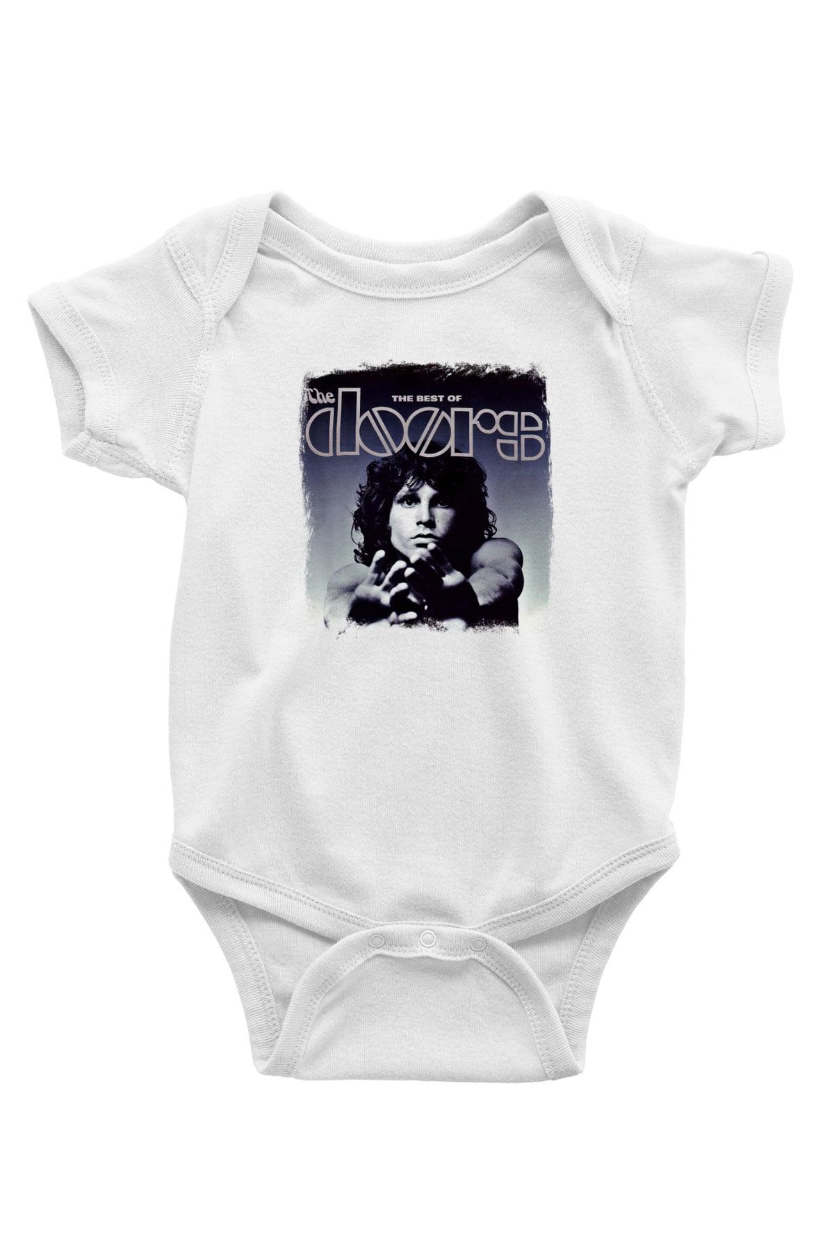Doors Baskılı Unisex Beyaz Bebek Body - Zıbın