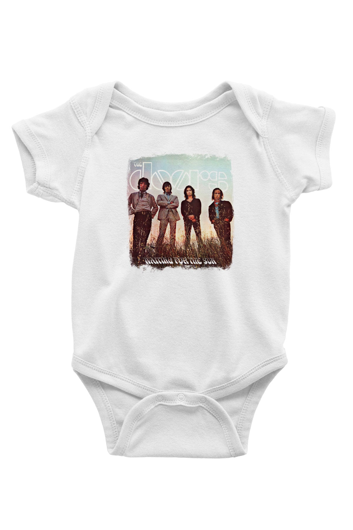 Doors Baskılı Unisex Beyaz Bebek Body - Zıbın