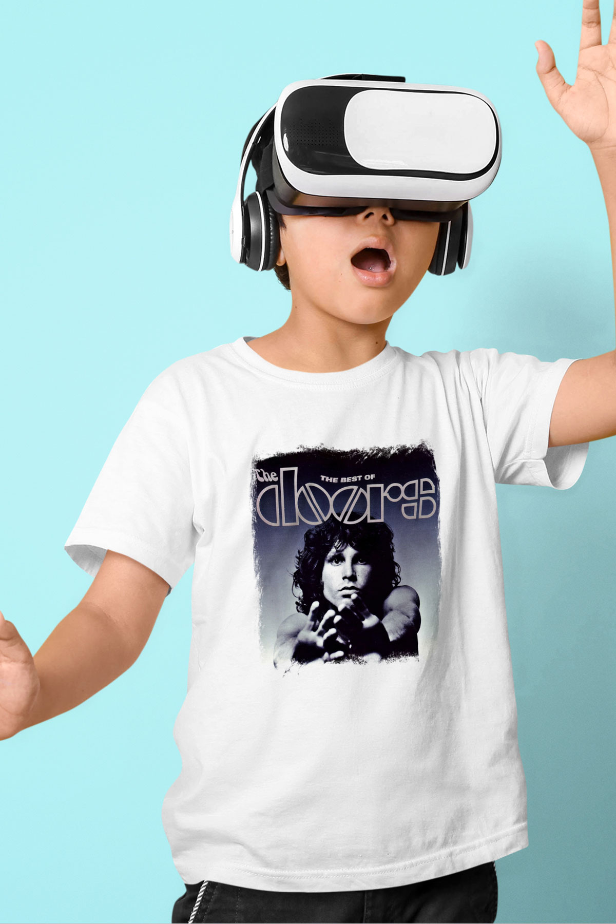 Doors Baskılı Unisex Beyaz Çocuk Tişört
