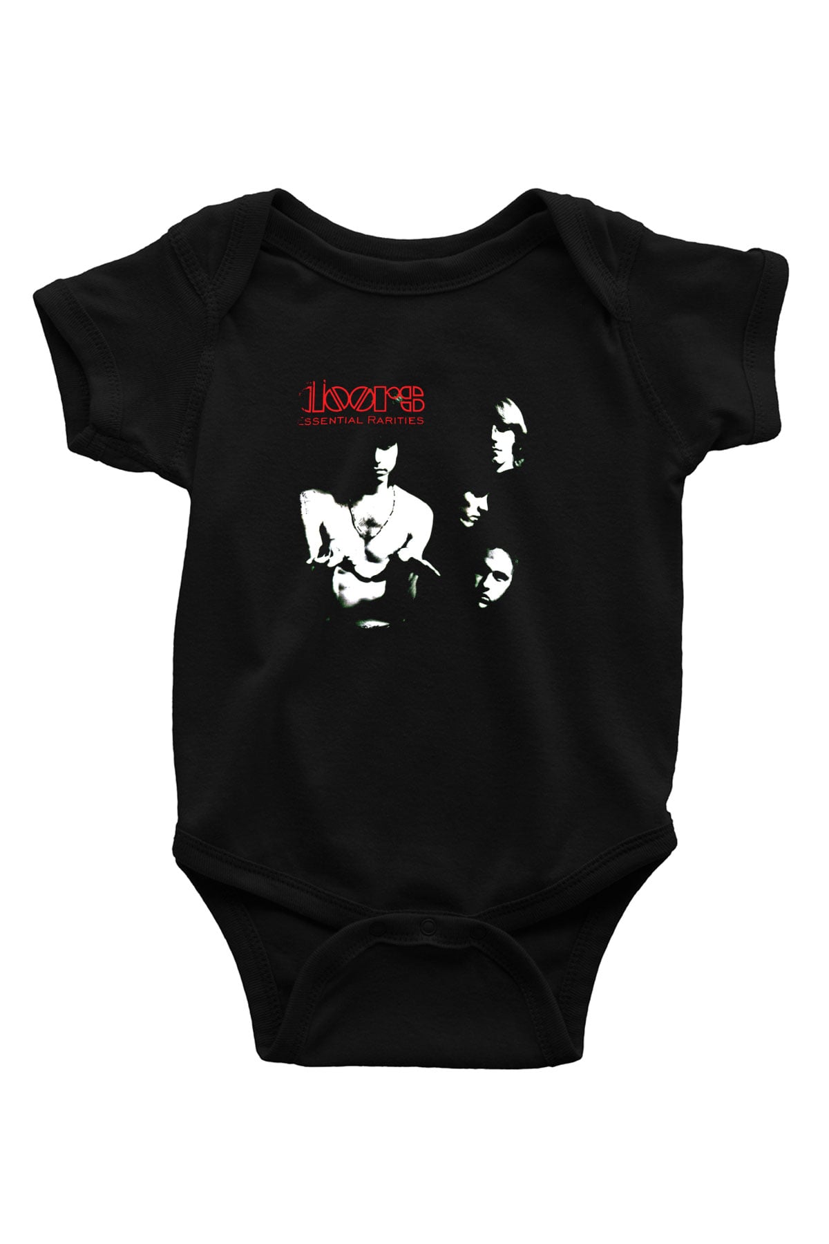 Doors Baskılı Unisex Siyah Bebek Body - Zıbın