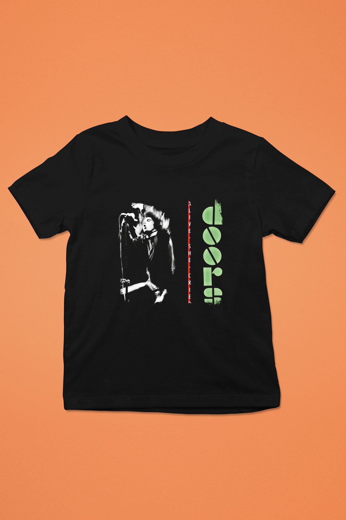Doors Baskılı Unisex Siyah Çocuk Tişört