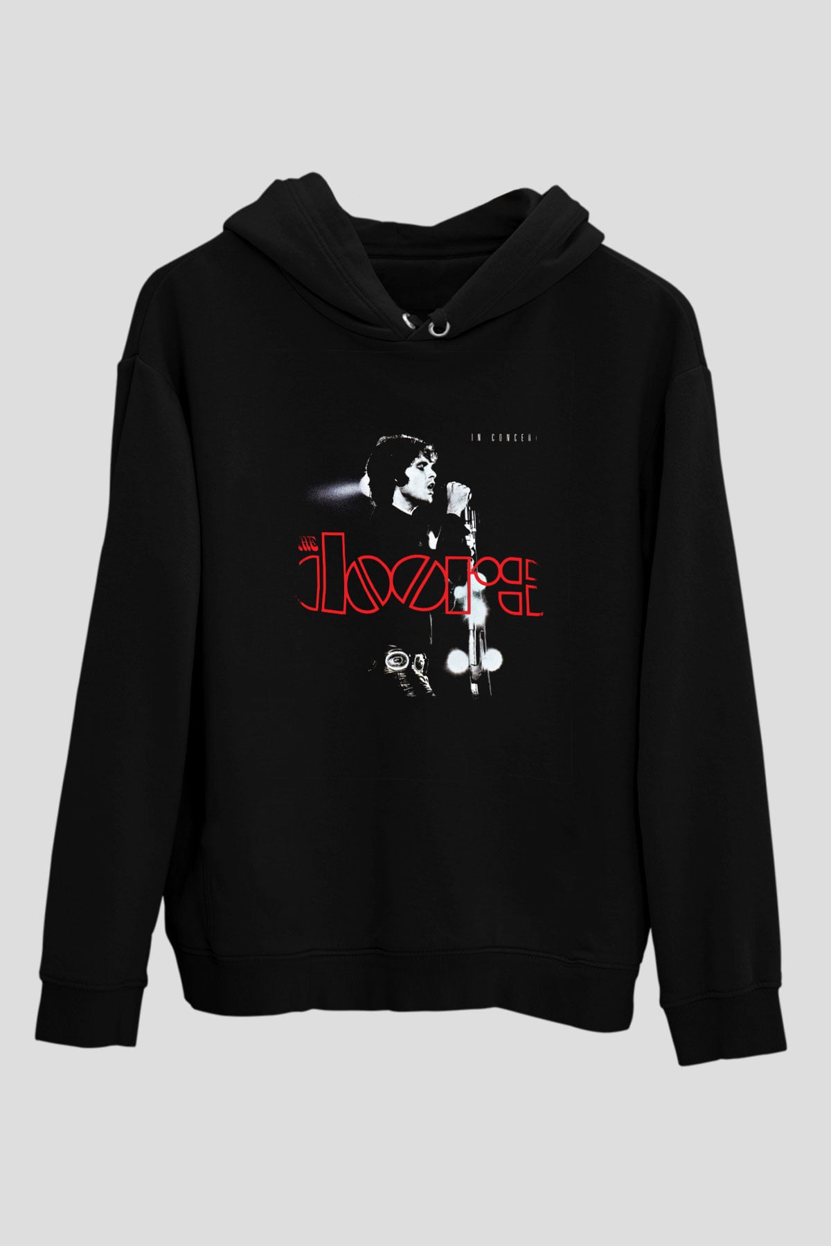 Doors Baskılı Unisex Siyah Hoodie