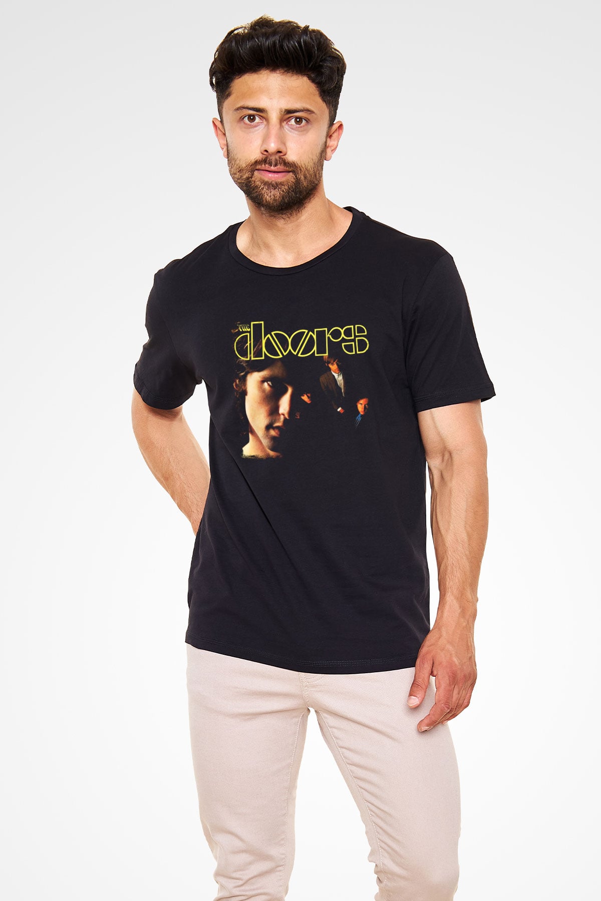 Doors Baskılı Unisex Siyah Tişört