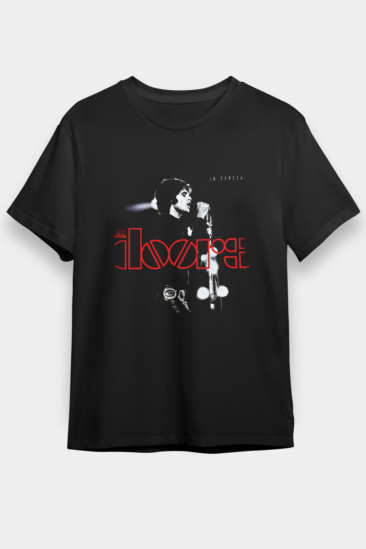Doors Baskılı Unisex Siyah Tişört