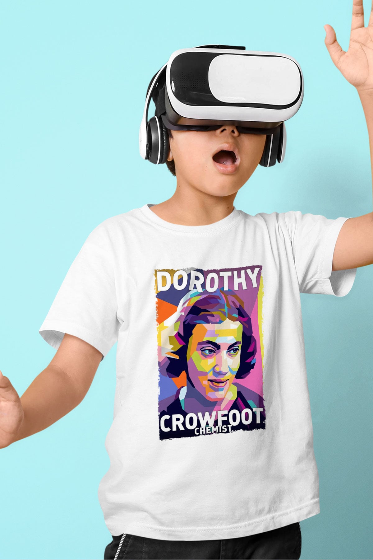 Dorothy Crowfoot Hodgkin Baskılı Unisex Beyaz Çocuk Tişörtü - Tshirt