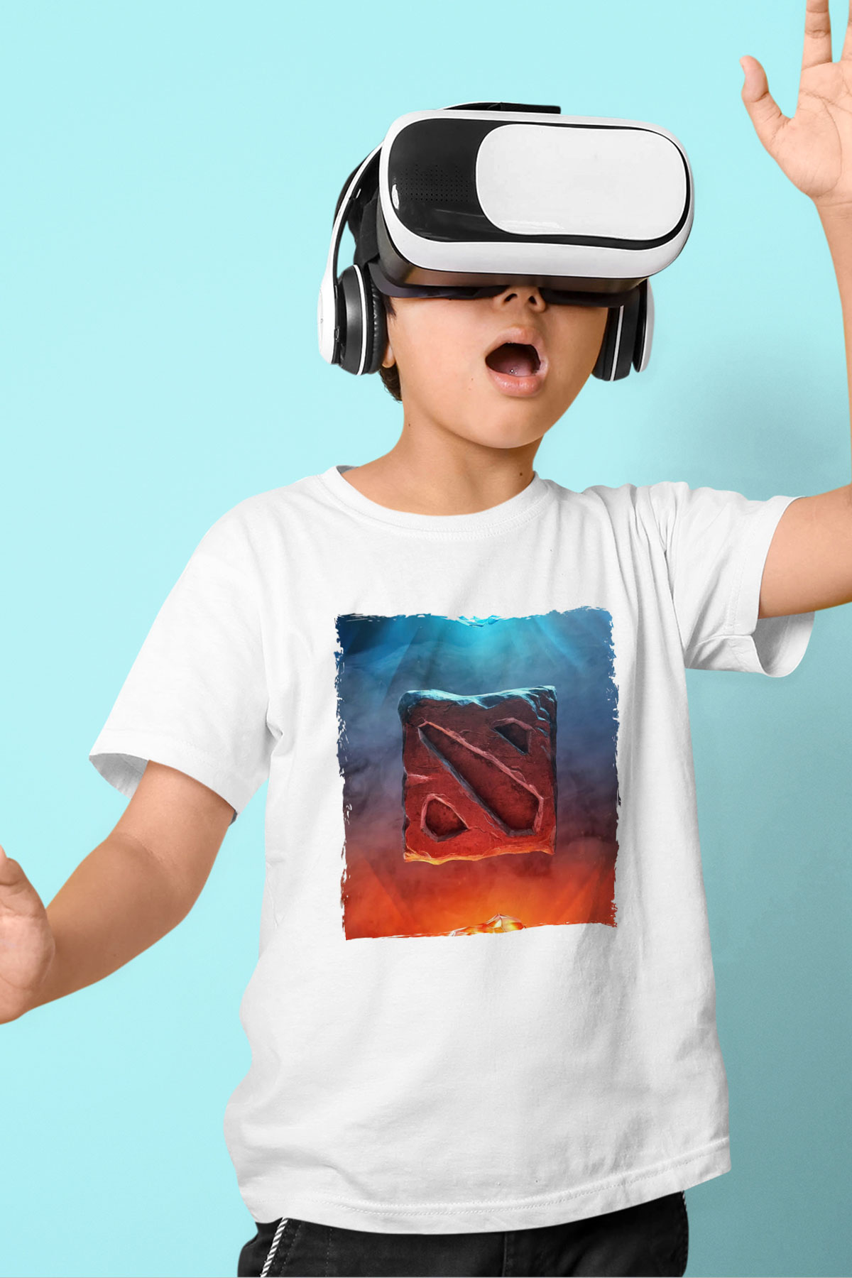 Dota 2 Beyaz Unisex Çocuk Tişört