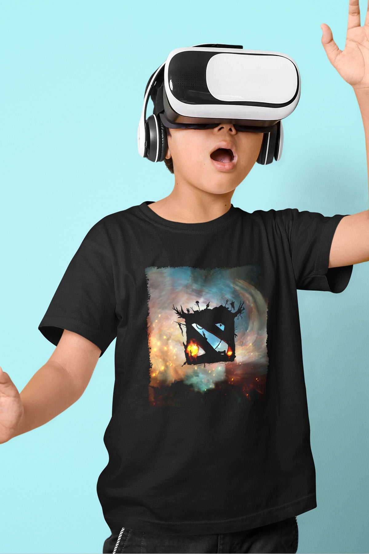 Dota 2 Siyah Unisex Çocuk Tişört