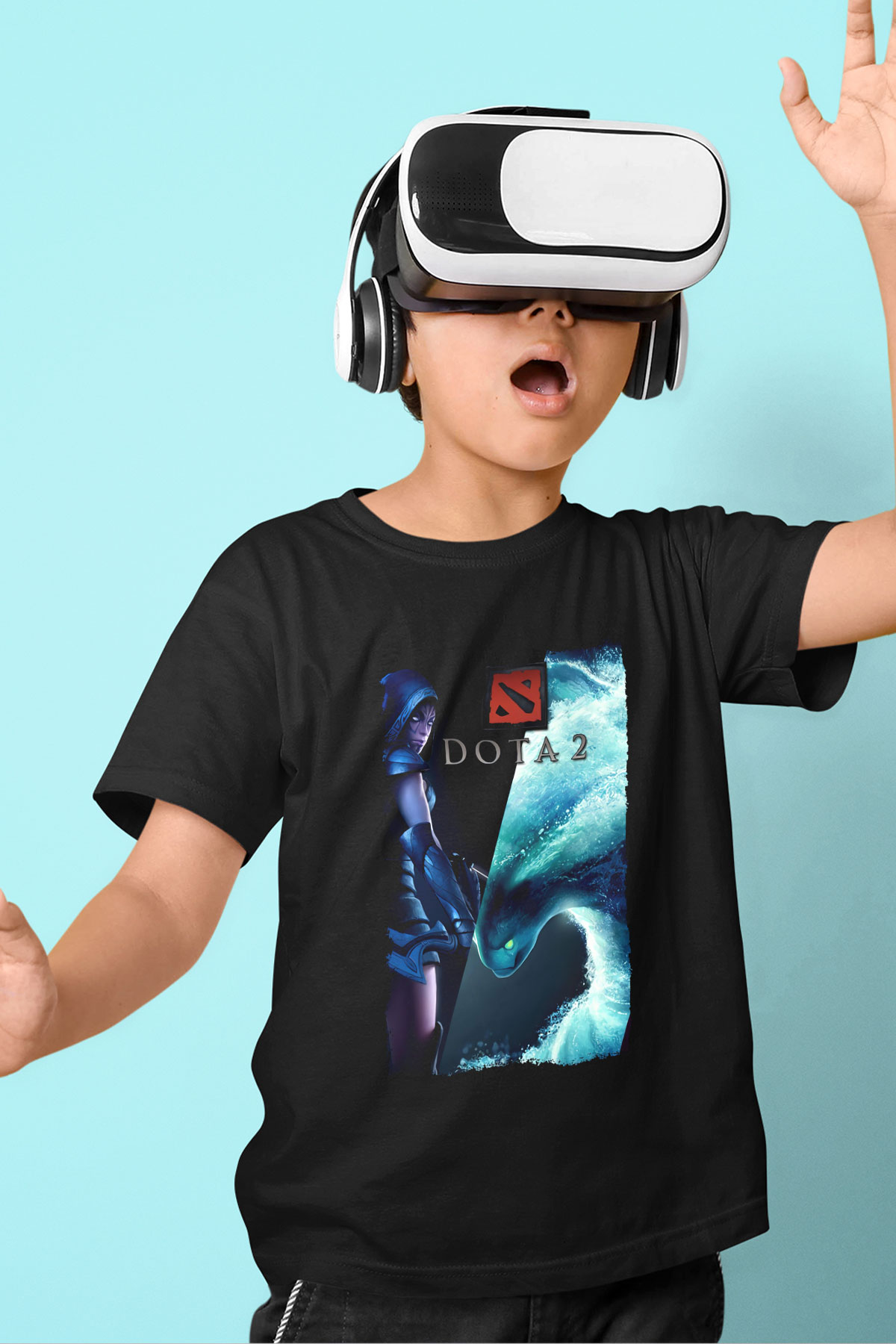 Dota 2 Siyah Unisex Çocuk Tişört