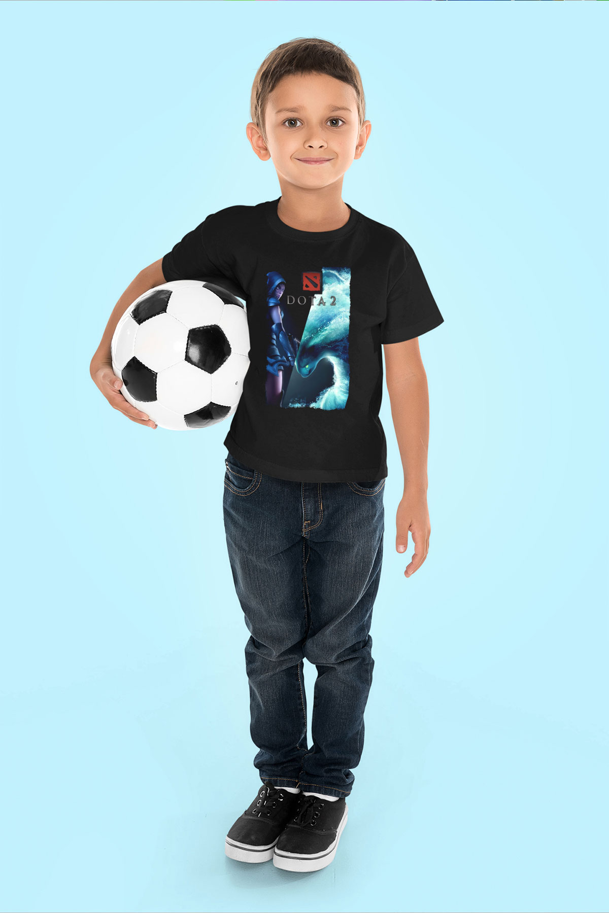 Dota 2 Siyah Unisex Çocuk Tişört