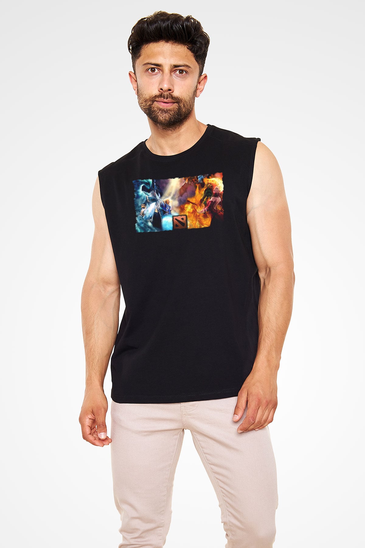 Dota 2 Siyah Unisex Kolsuz Tişört