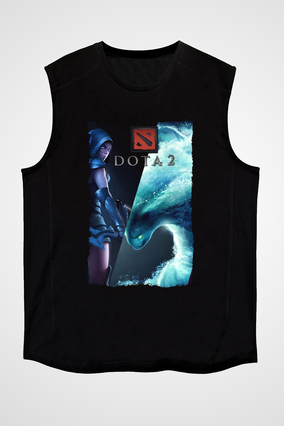 Dota 2 Siyah Unisex Kolsuz Tişört