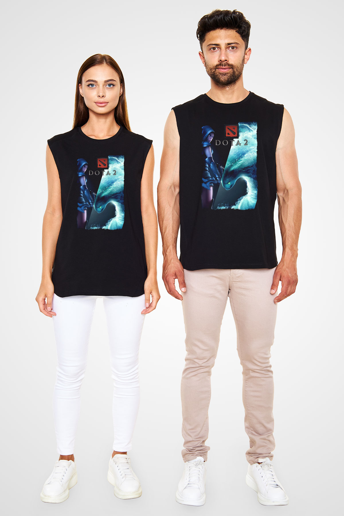 Dota 2 Siyah Unisex Kolsuz Tişört