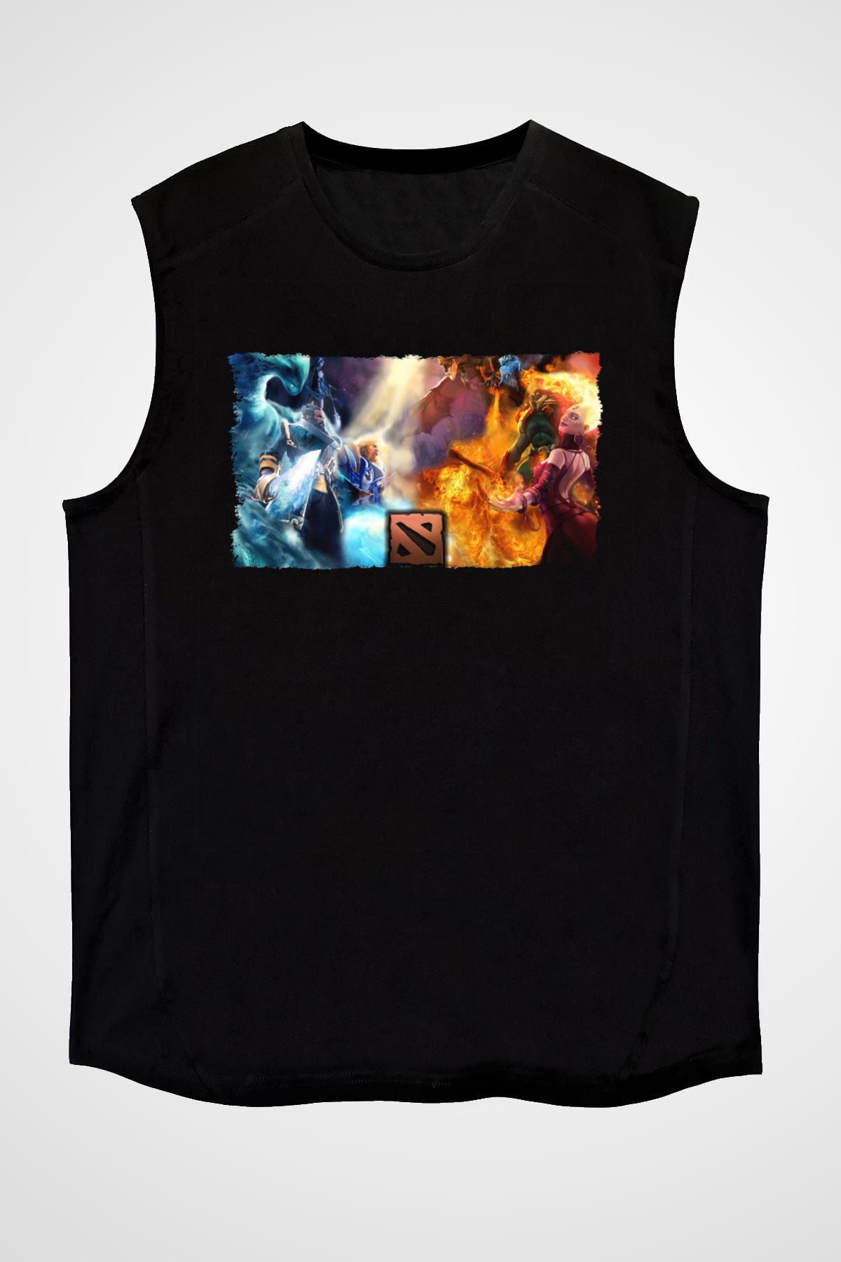 Dota 2 Siyah Unisex Kolsuz Tişört