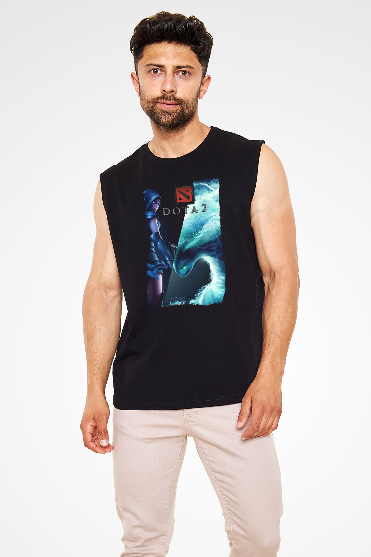 Dota 2 Siyah Unisex Kolsuz Tişört