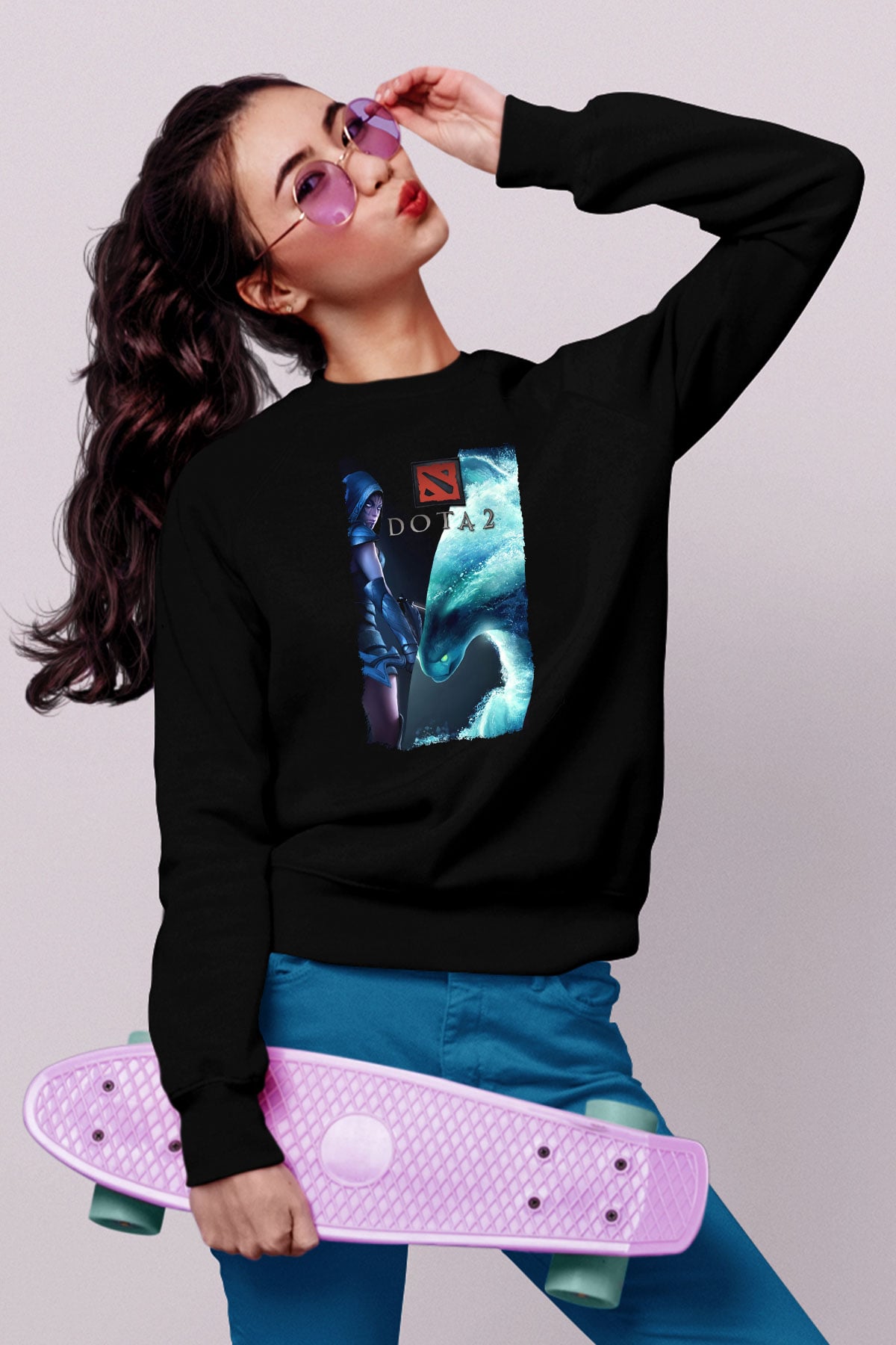 Dota 2 Siyah Unisex Sweatshirt