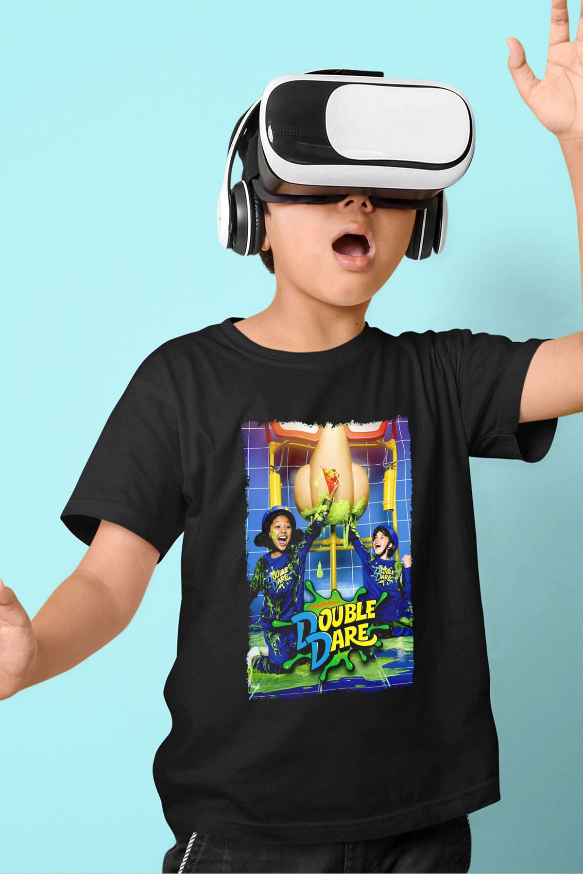 Double Dare Siyah Unisex  Çocuk Tişört