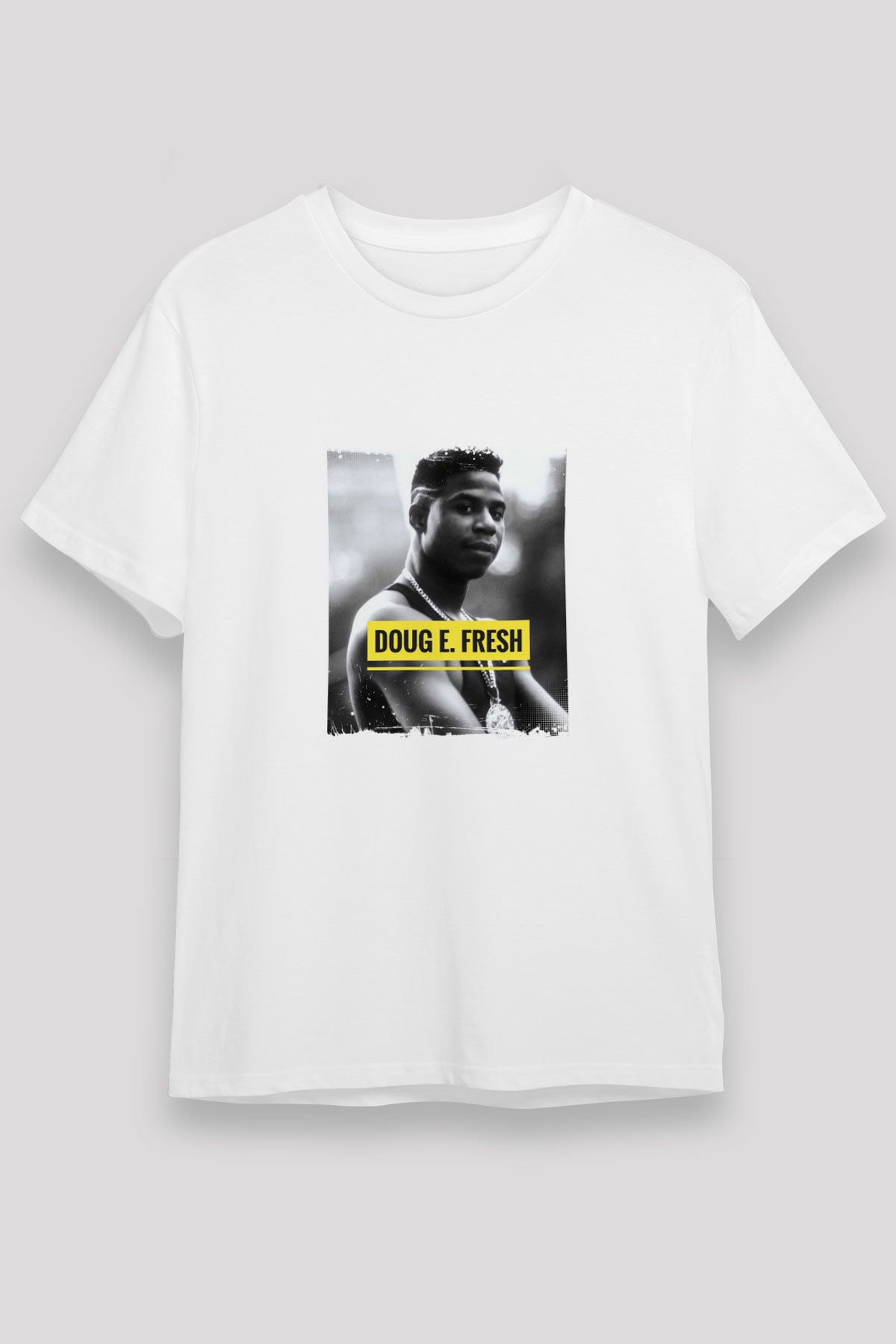 Doug E. Fresh Baskılı Unisex Beyaz Tişört