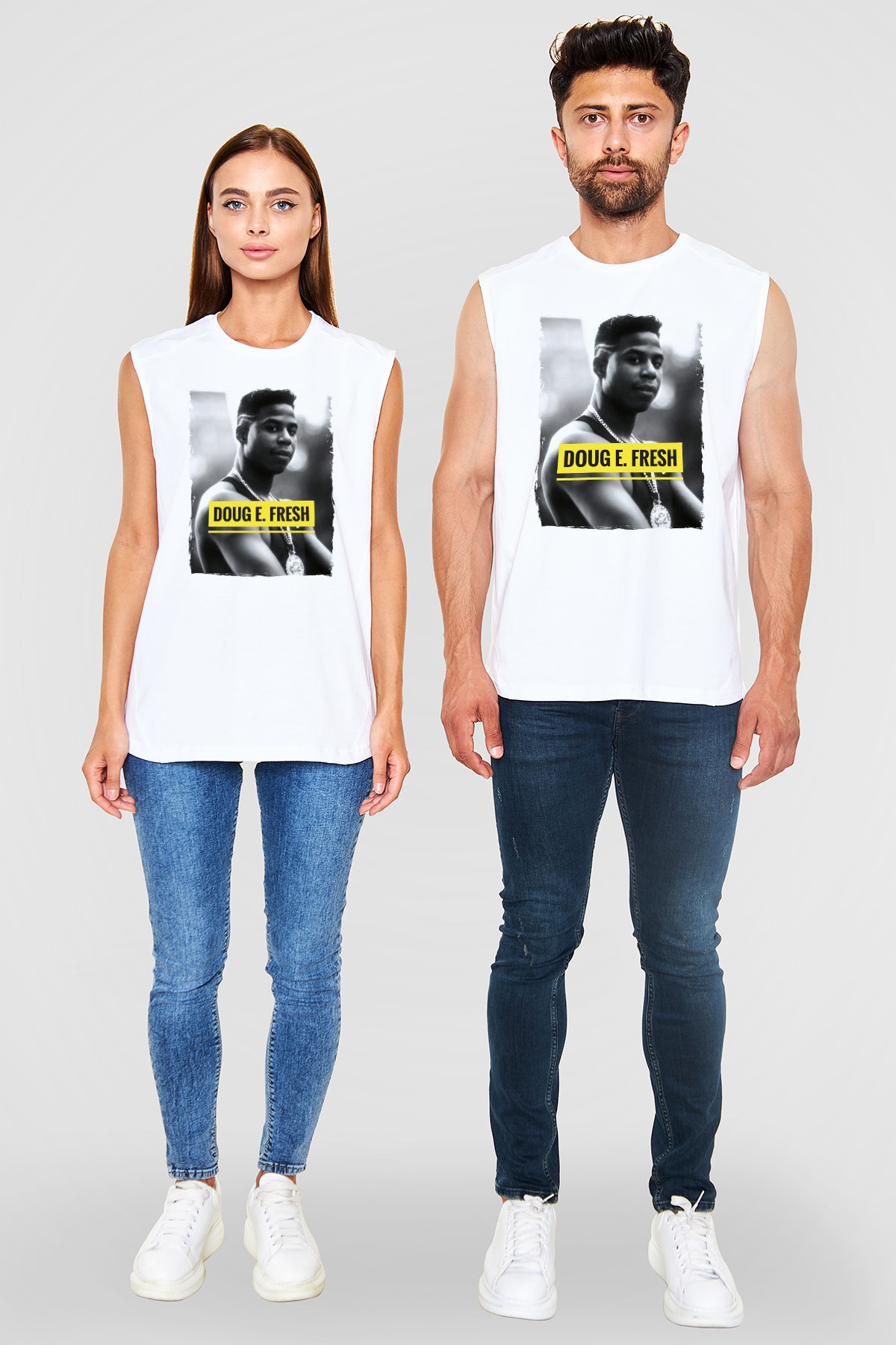 Doug E. Fresh Beyaz Unisex Kolsuz Tişört