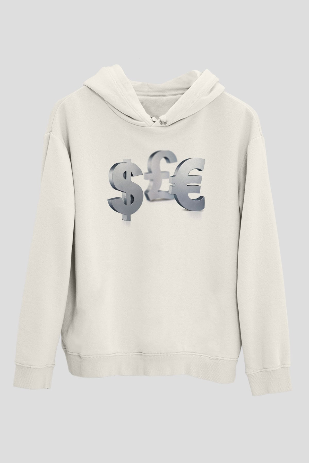 Dövizci Beyaz Unisex Kapüşonlu Sweatshirt