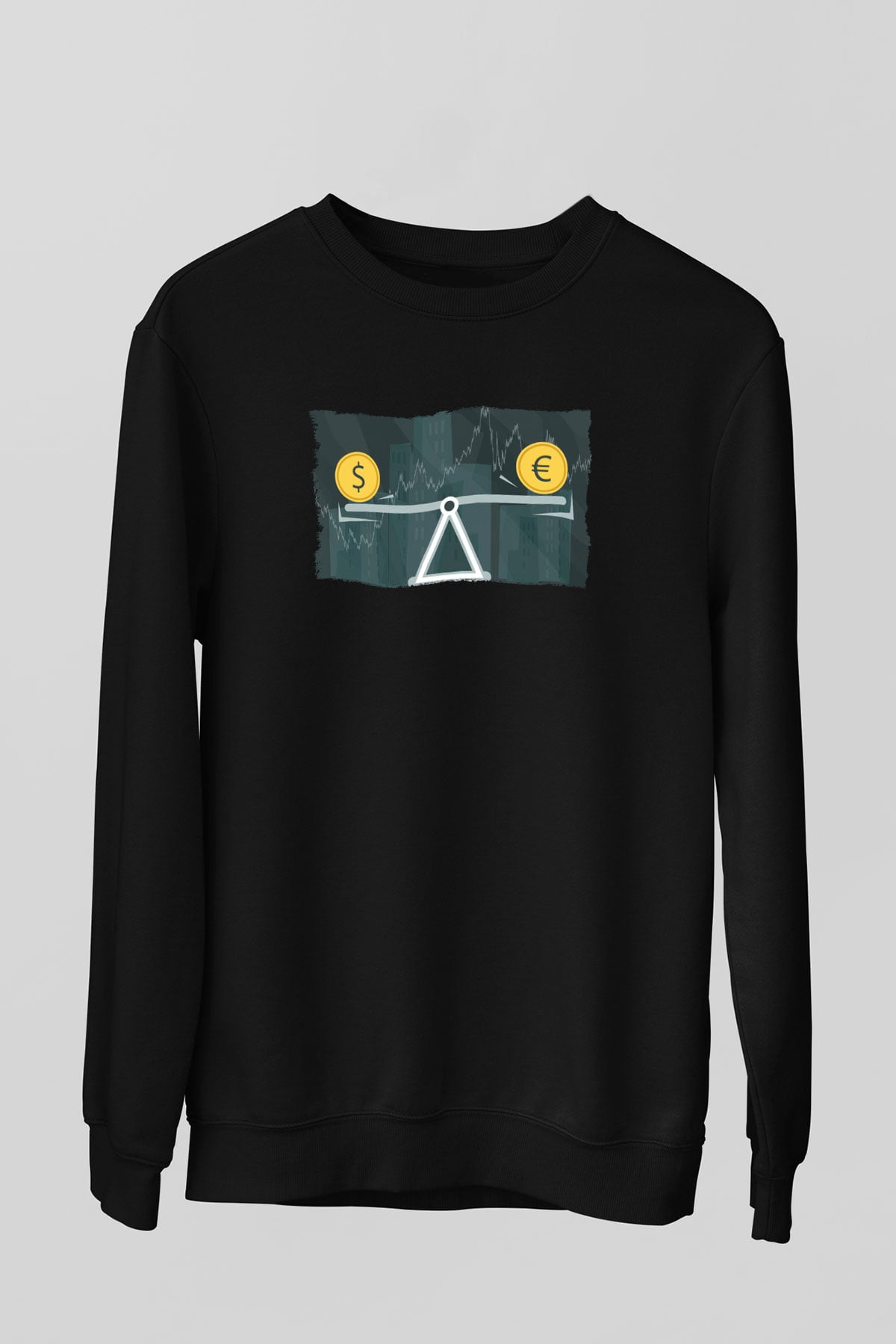 Dövizci Siyah Unisex Sweatshirt