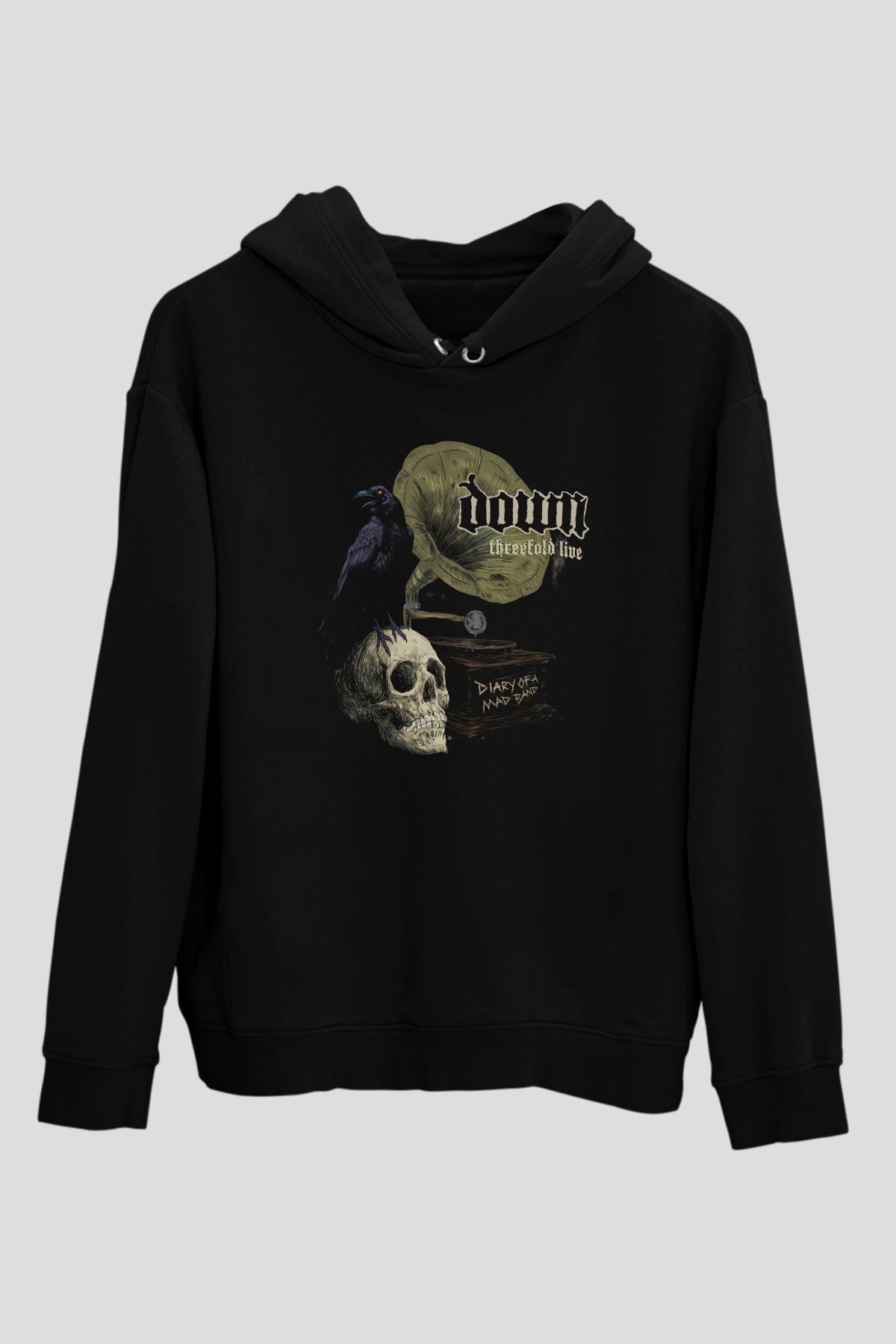 Down Siyah Unisex Hoodie