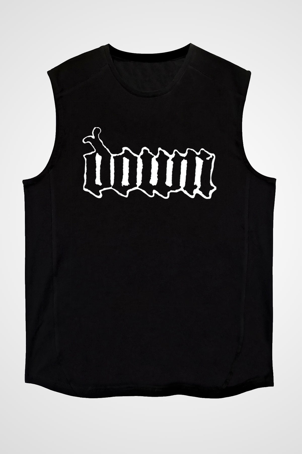 Down Siyah Unisex Kolsuz Tişört
