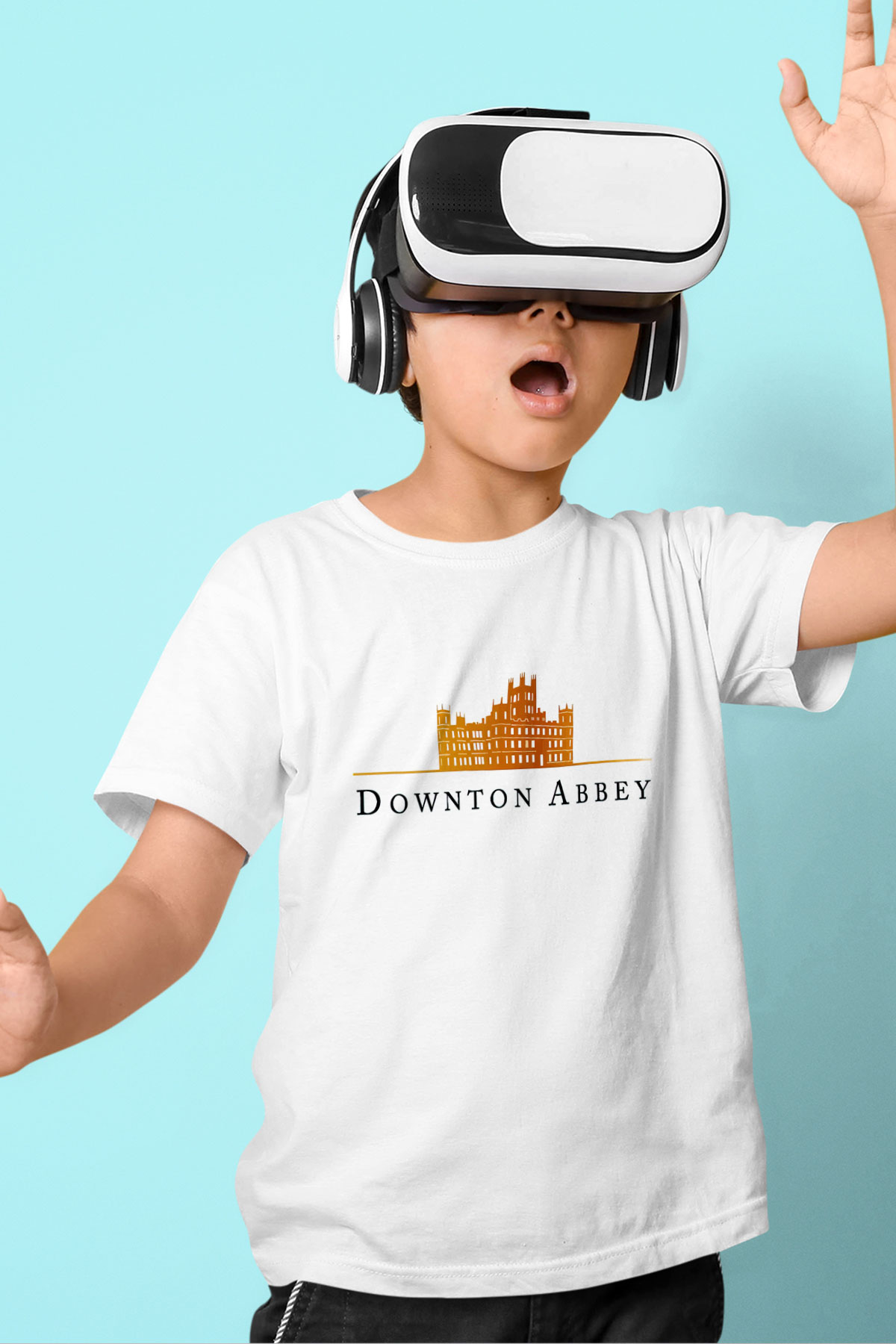 Downtown Abbey Beyaz Unisex Çocuk Tişört