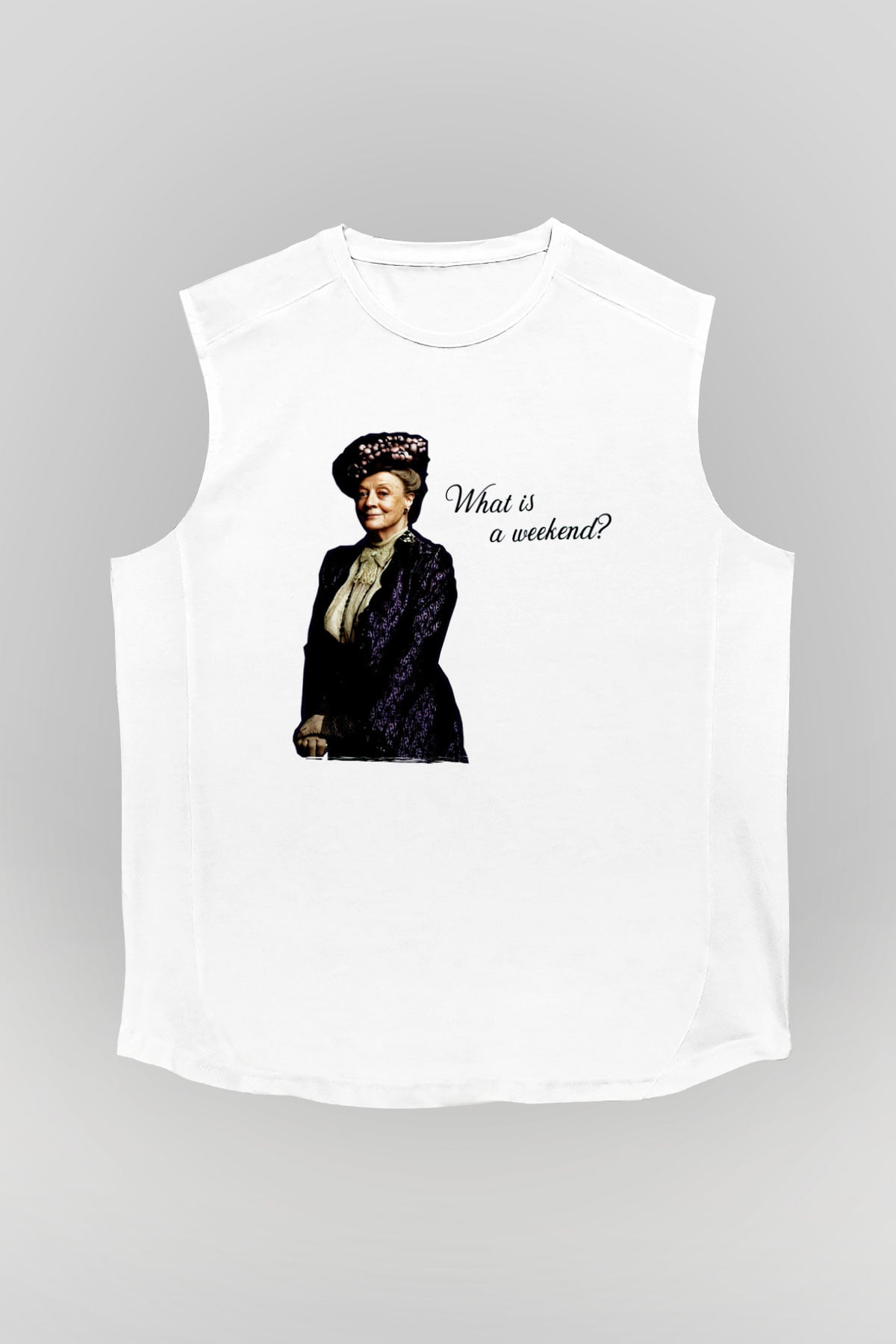 Downtown Abbey Beyaz Unisex Kolsuz Tişört