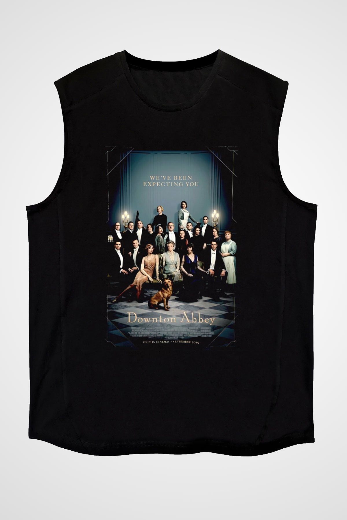 Downtown Abbey Siyah Unisex Kolsuz Tişört