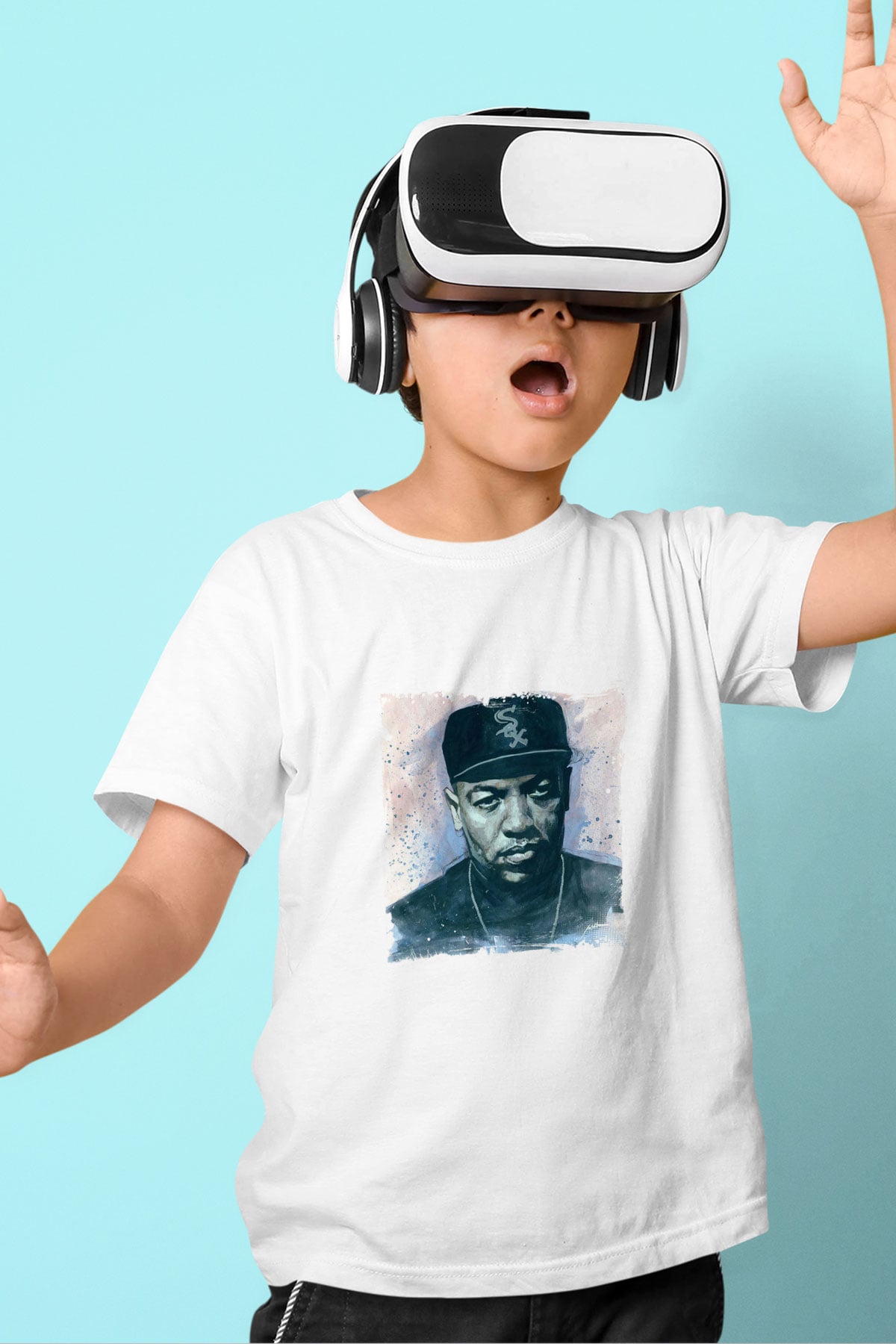 Dr. Dre Baskılı Unisex Beyaz Çocuk Tişört